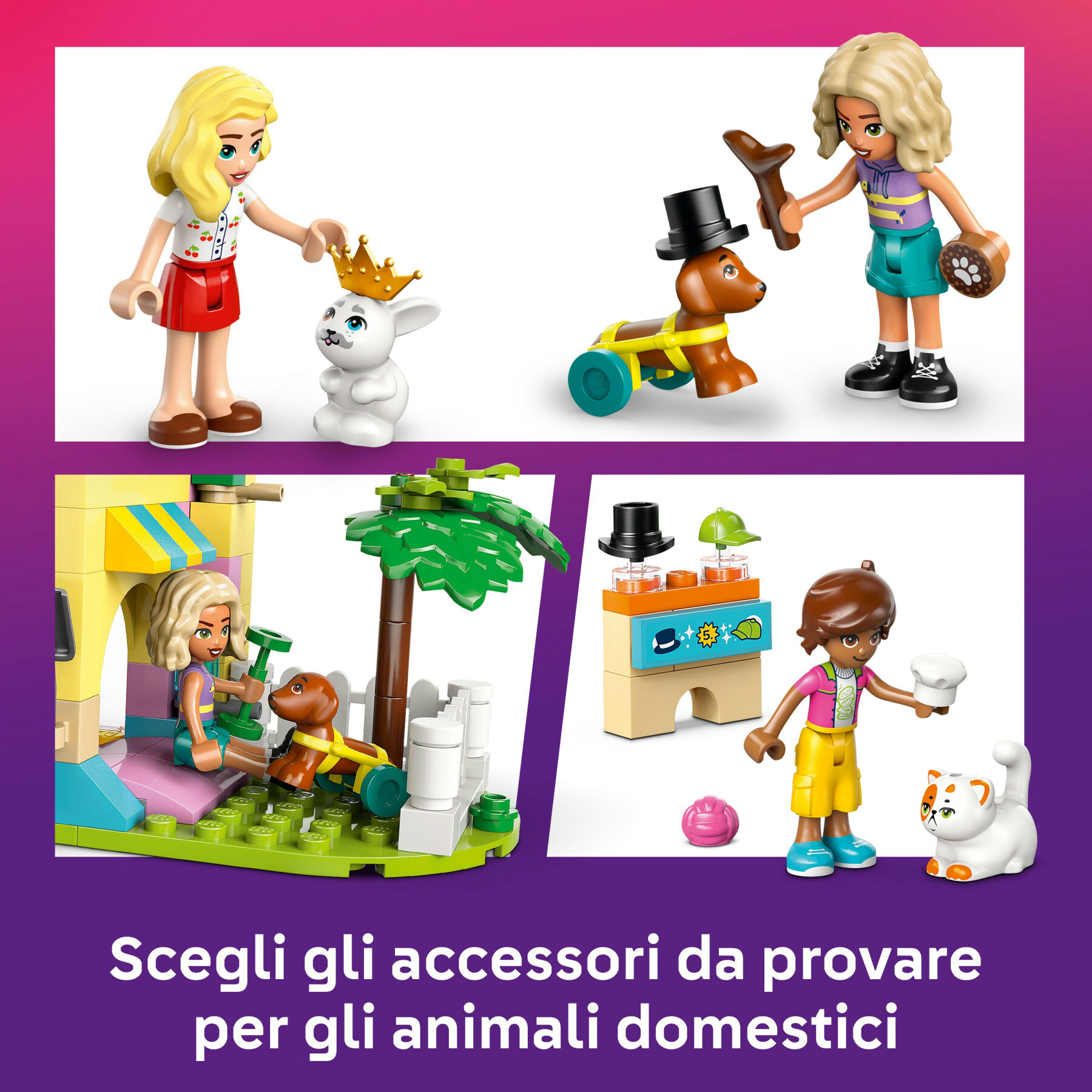 Lego friends 42650 pet shop, giochi per abilità sociali e cura animali per bambine 6+ con coniglio, cane e gatto giocattolo - LEGO FRIENDS