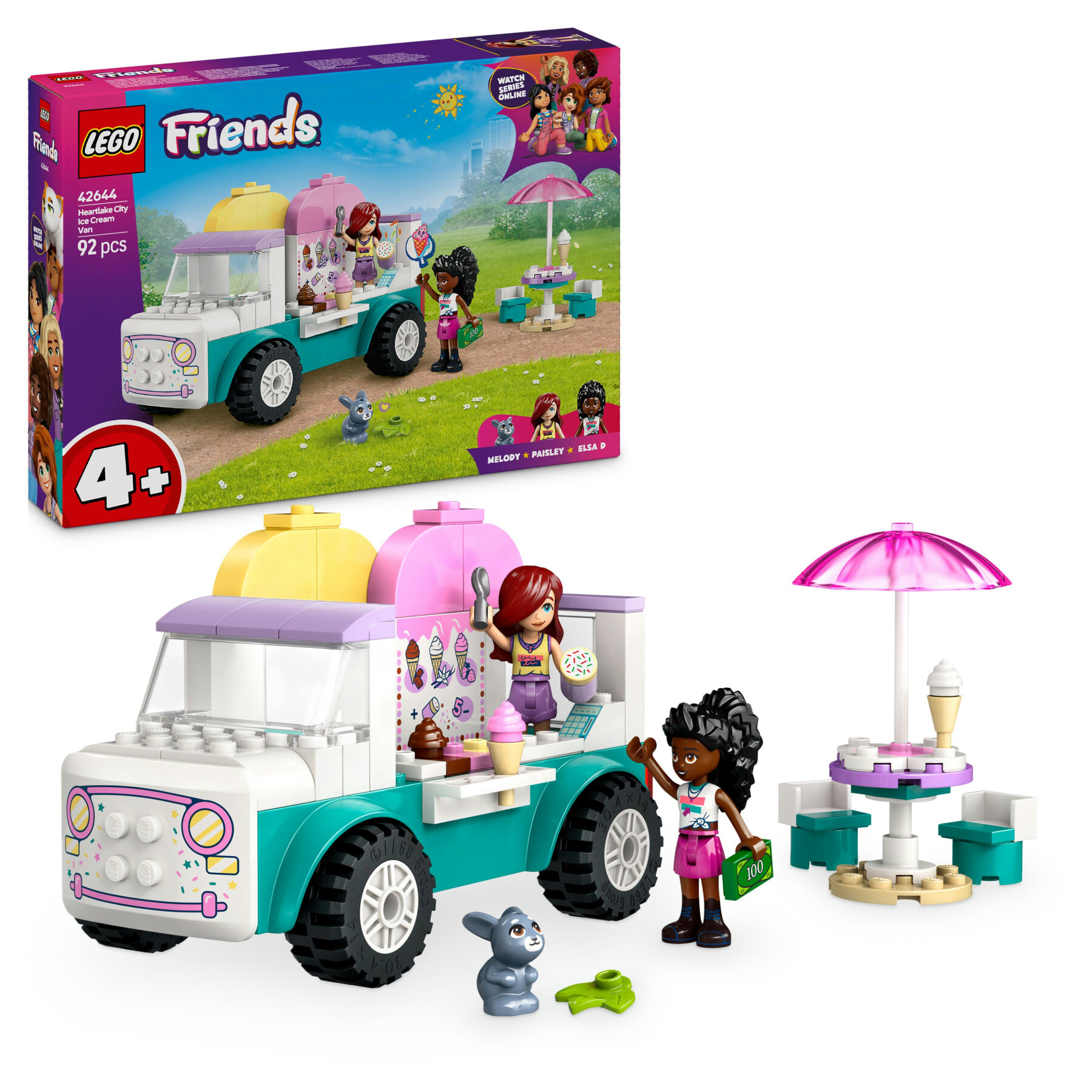 Lego friends 42644 il furgone dei gelati di heartlake city, giochi didattici bambine 4+, camion giocattolo, cibo e accessori - LEGO FRIENDS