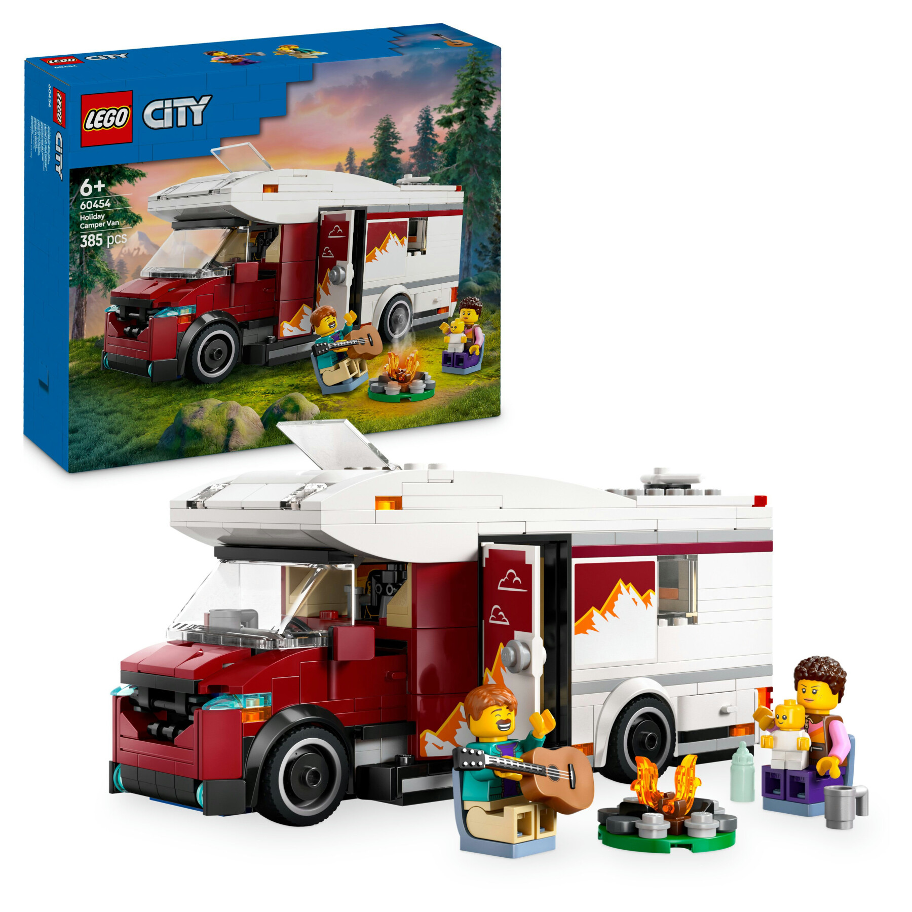 Lego city 60454 camper van delle vacanze d’avventura, veicolo giocattolo con 3 minifigure e accessori, giochi per bambini 6+ - LEGO CITY