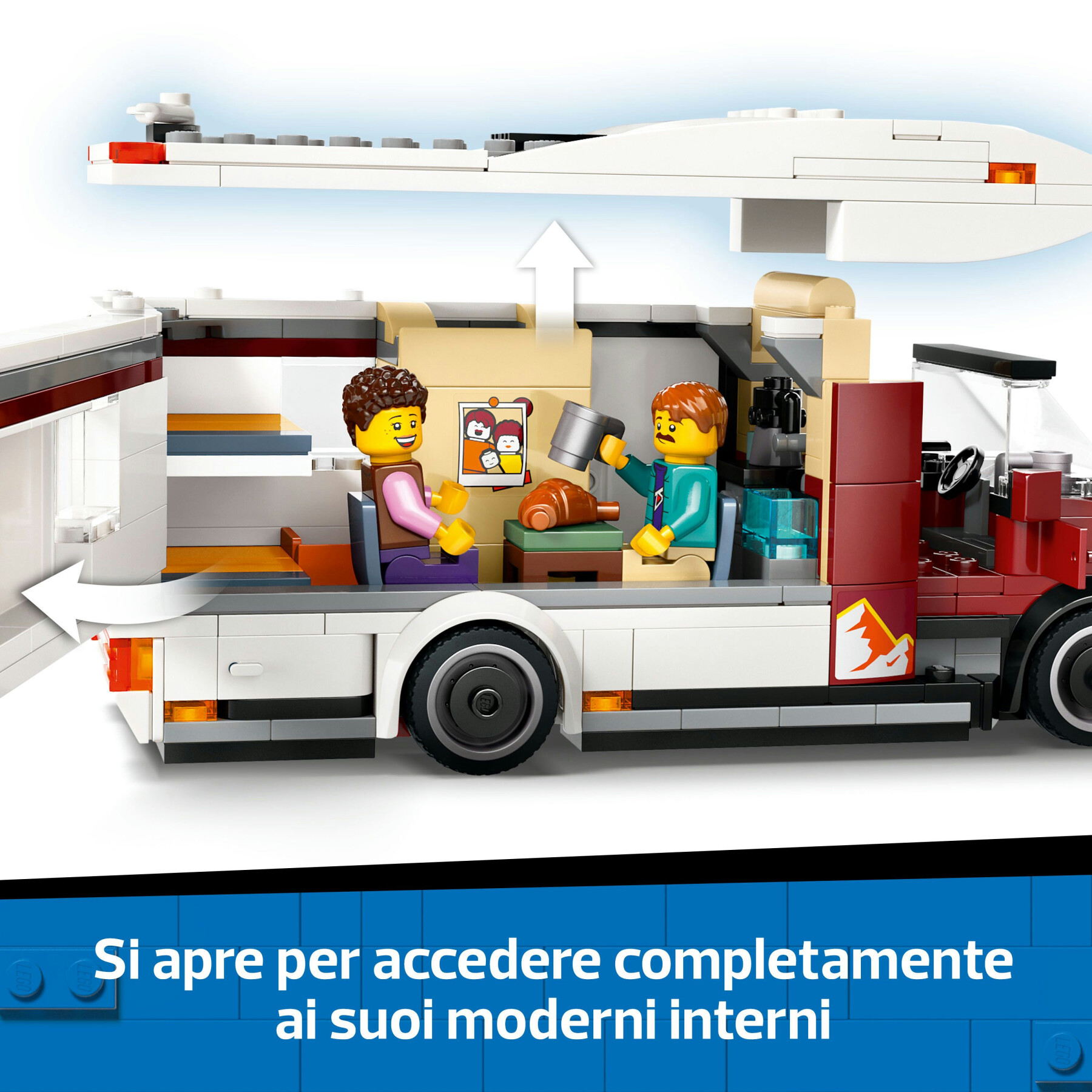 Lego city 60454 camper van delle vacanze d’avventura, veicolo giocattolo con 3 minifigure e accessori, giochi per bambini 6+ - LEGO CITY