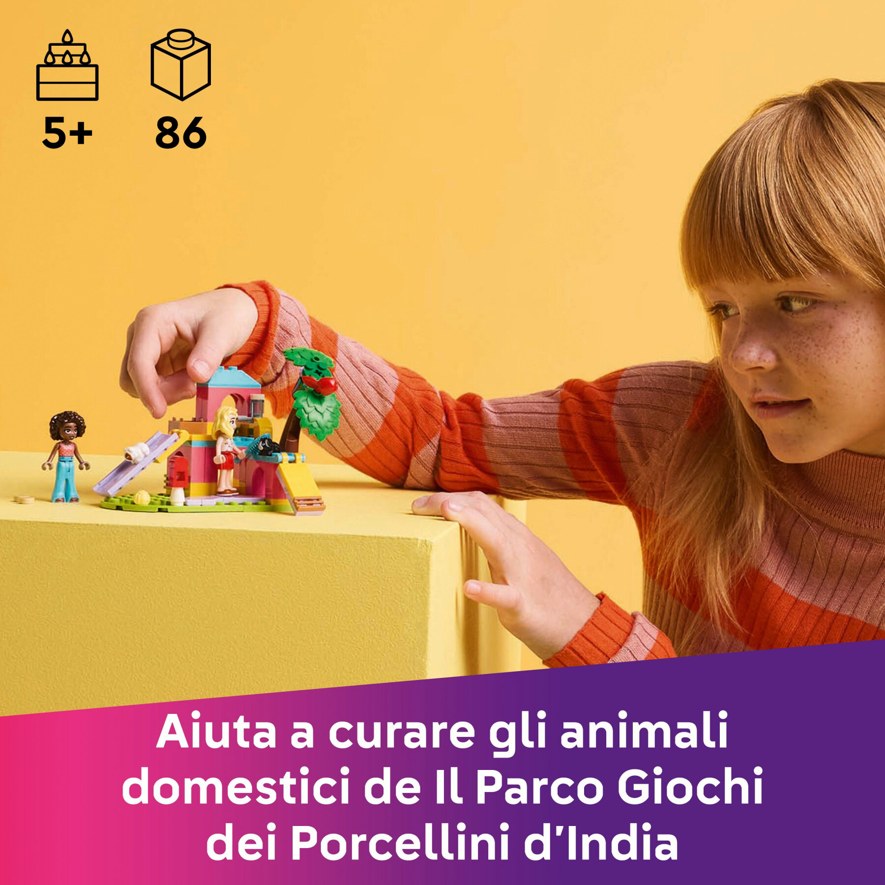 Lego friends 42640 il parco giochi dei porcellini d’india, gioco di ruolo bambine 5+, giocattolo cura degli animali domestici - LEGO FRIENDS