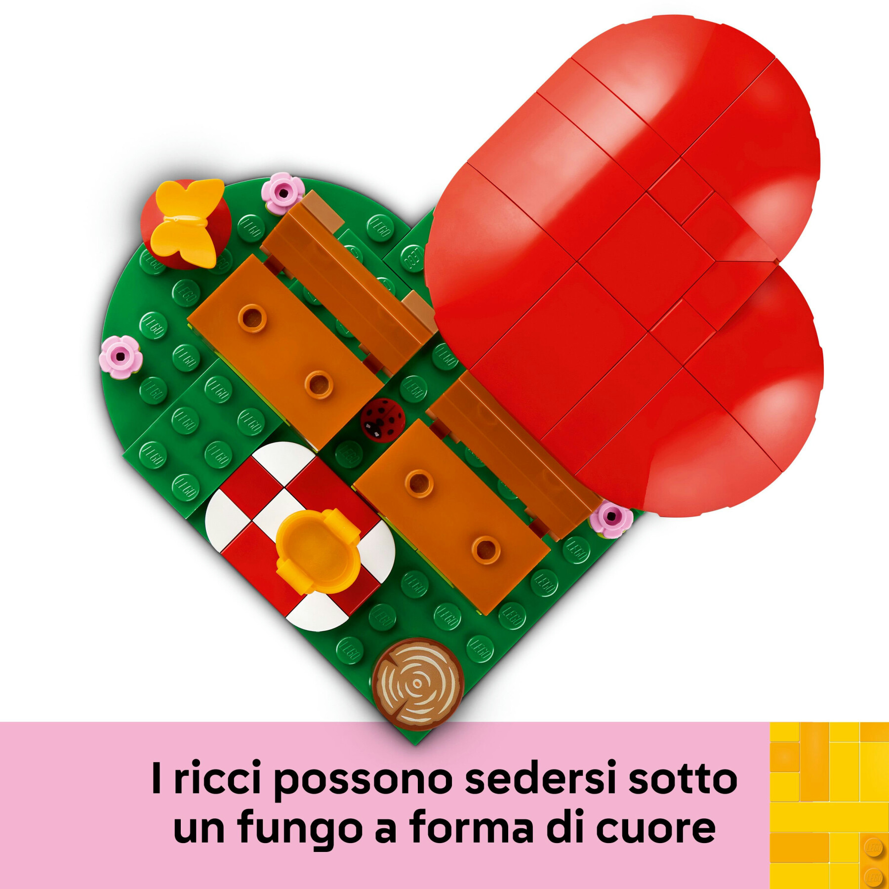 Lego 40711  l'appuntamento romantico dei ricci, giochi creativi per bambini 8+ con 2 animali giocattolo, un fungo e una base - Lego