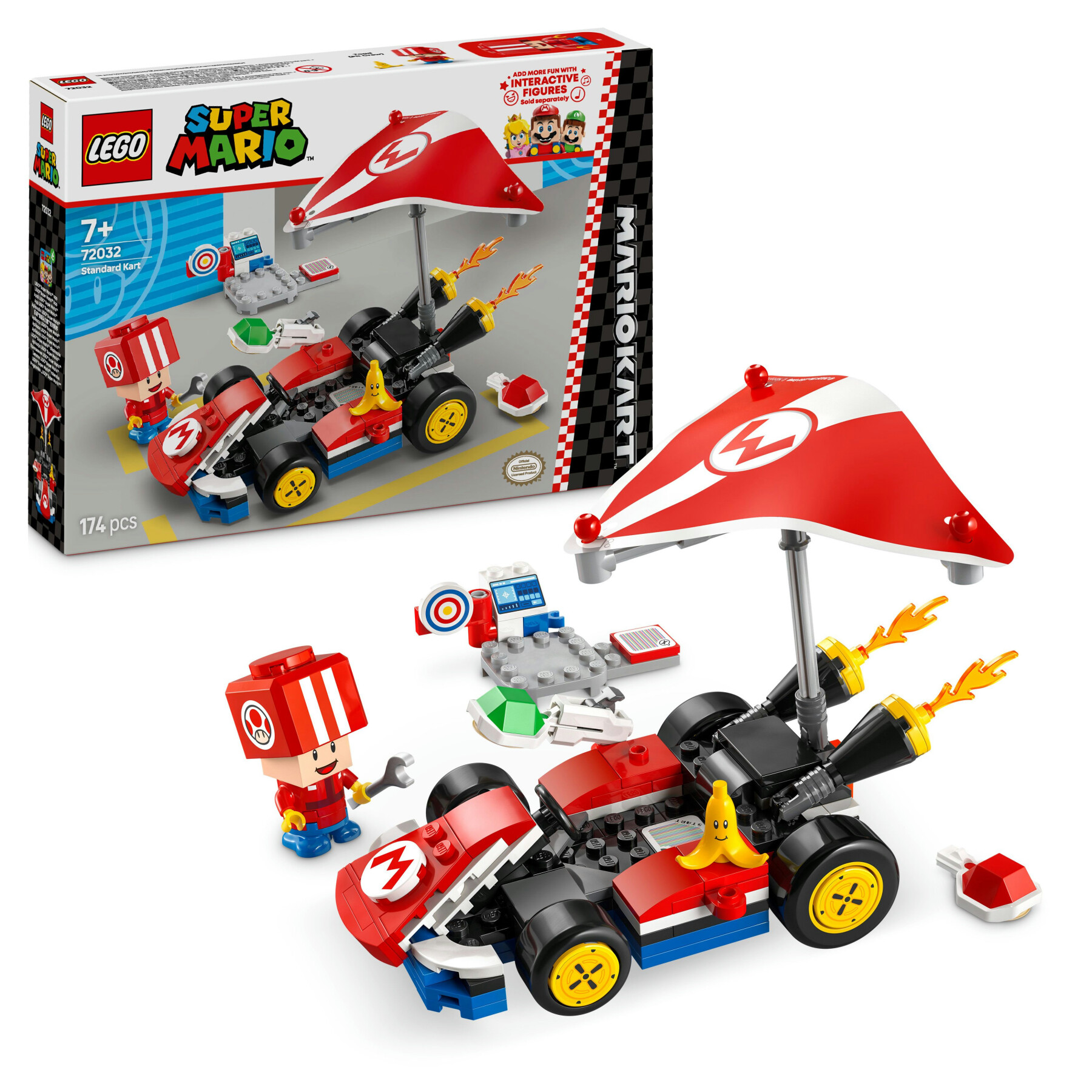 Lego super mario 72032 mario kart : kart standard, macchina giocattolo con toad, giochi per bambini 7+ nintendo da collezione - LEGO® Super Mario™