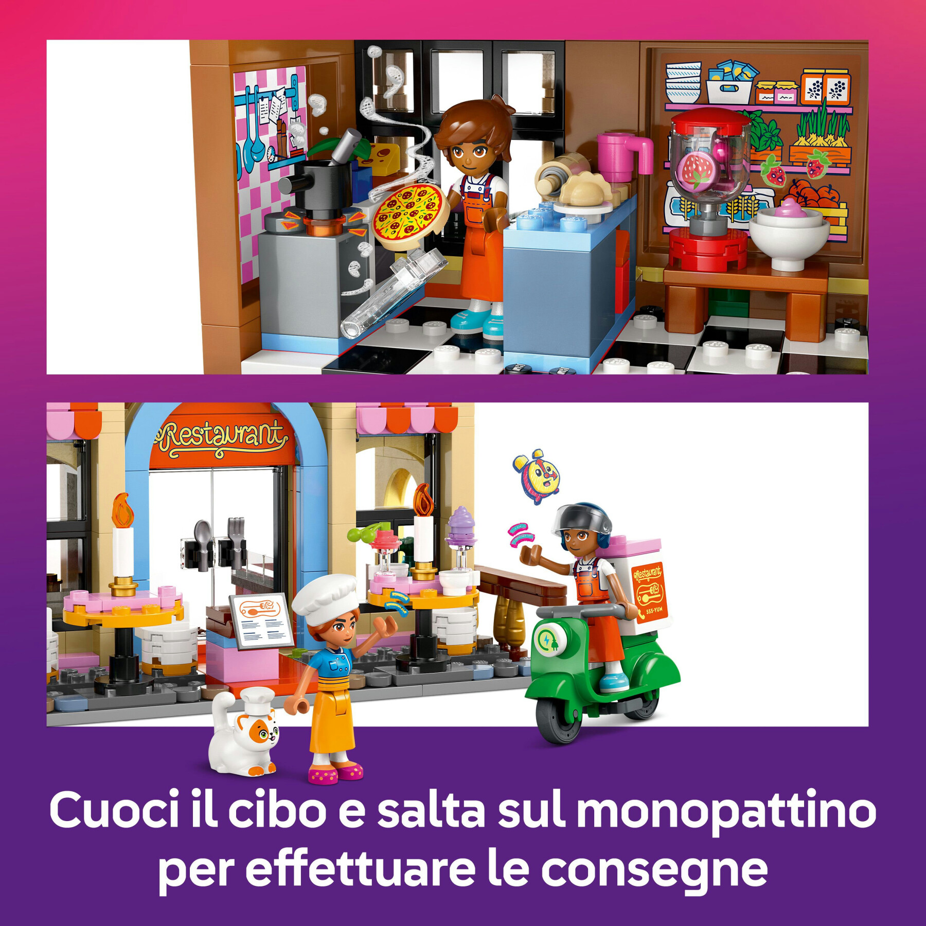 Lego friends 42655 ristorante e scuola di cucina, giochi creativi per le abilità sociali per bambine 8+, regalo di compleanno - LEGO FRIENDS