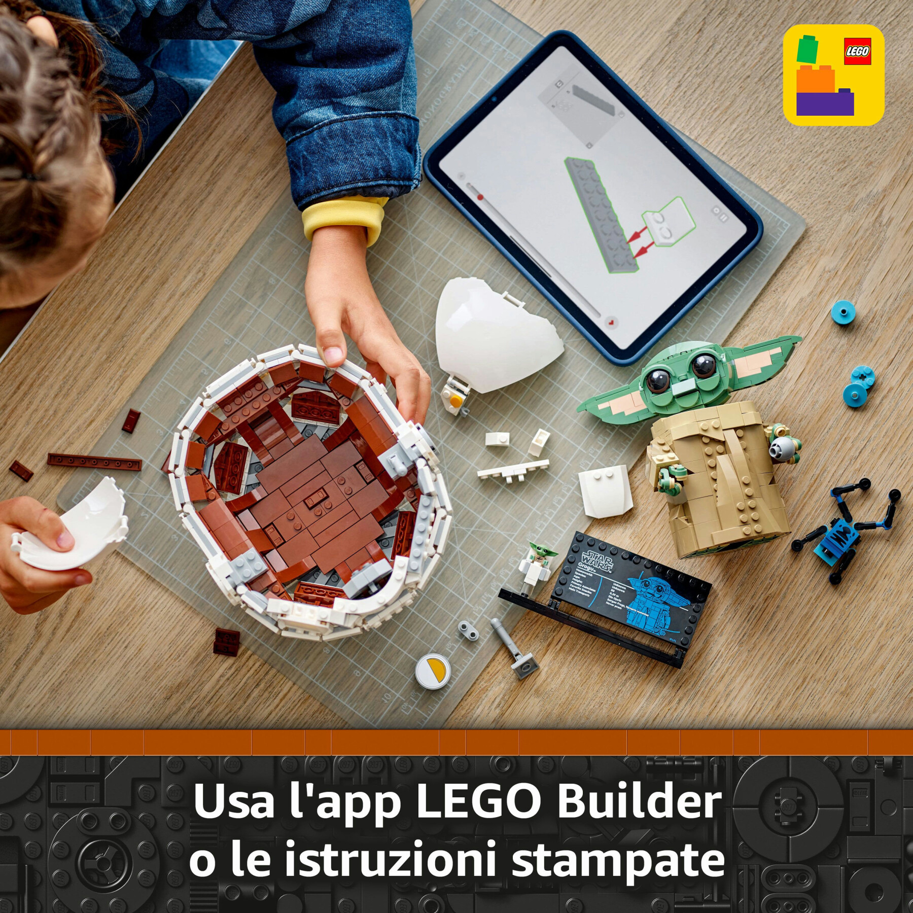Lego star wars 75403 grogu e carrozzina con rana sorgan e minifigure di grogu da collezione, giocattolo per bambini 10+ - LEGO® Star Wars™
