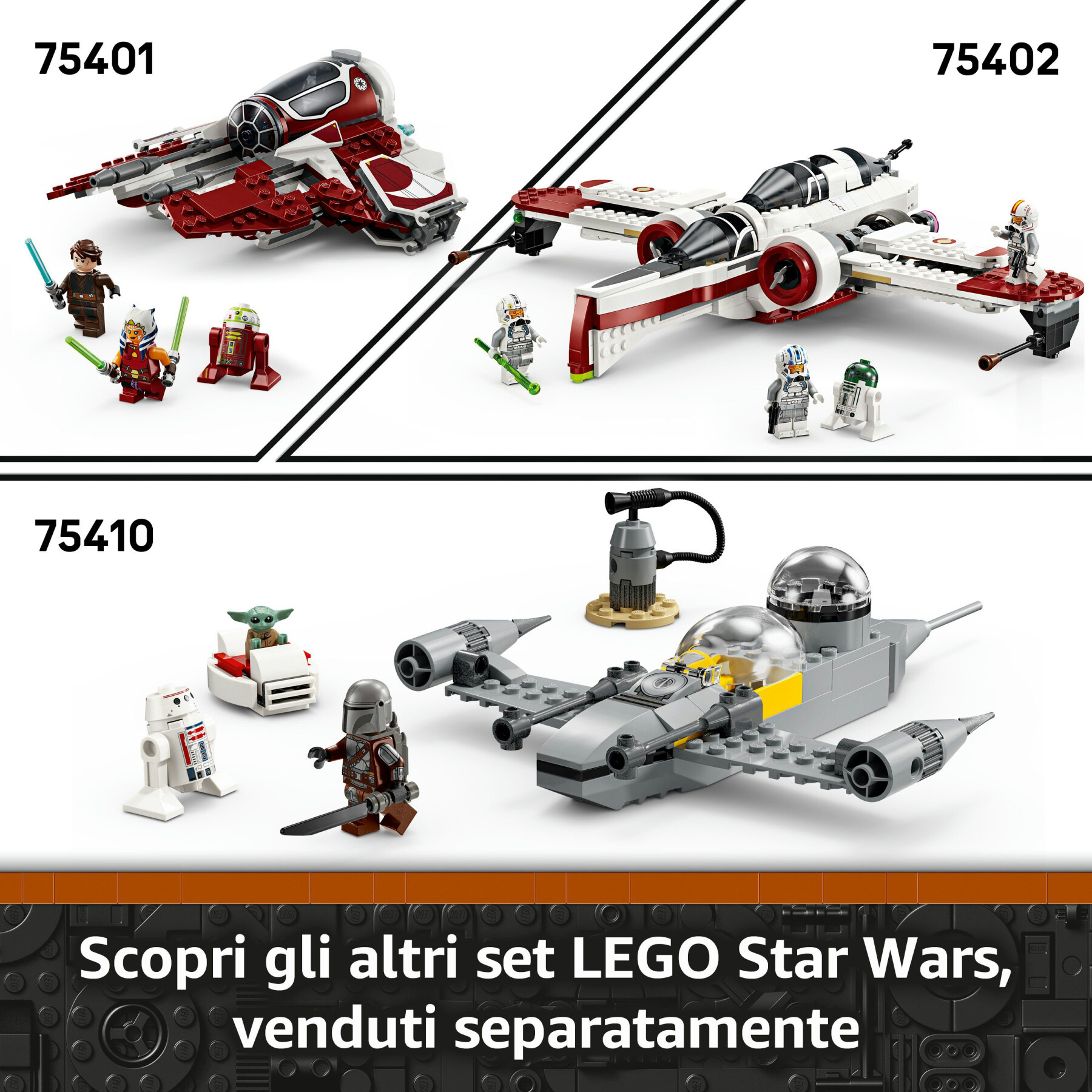 Lego star wars 75403 grogu e carrozzina con rana sorgan e minifigure di grogu da collezione, giocattolo per bambini 10+ - LEGO® Star Wars™