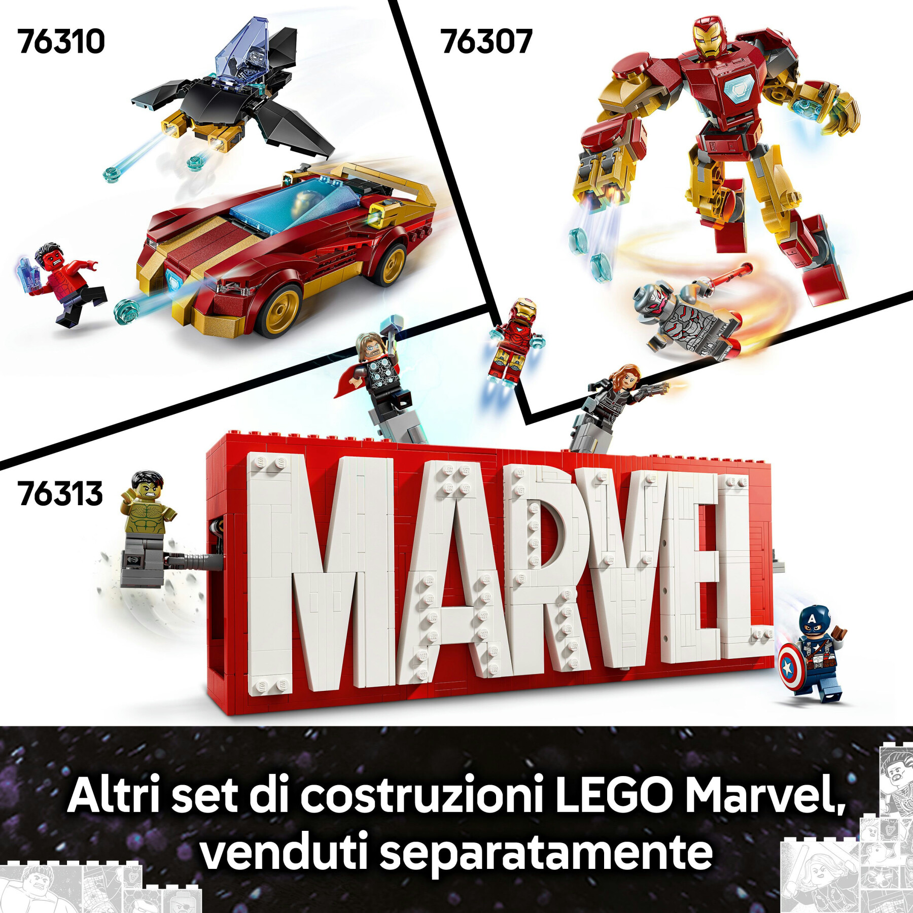 Lego marvel 76314 azione di battaglia captain america: civil war, 8 minifigure avengers e aereo giocattolo quinjet, bambini 10+ - LEGO SUPER HEROES