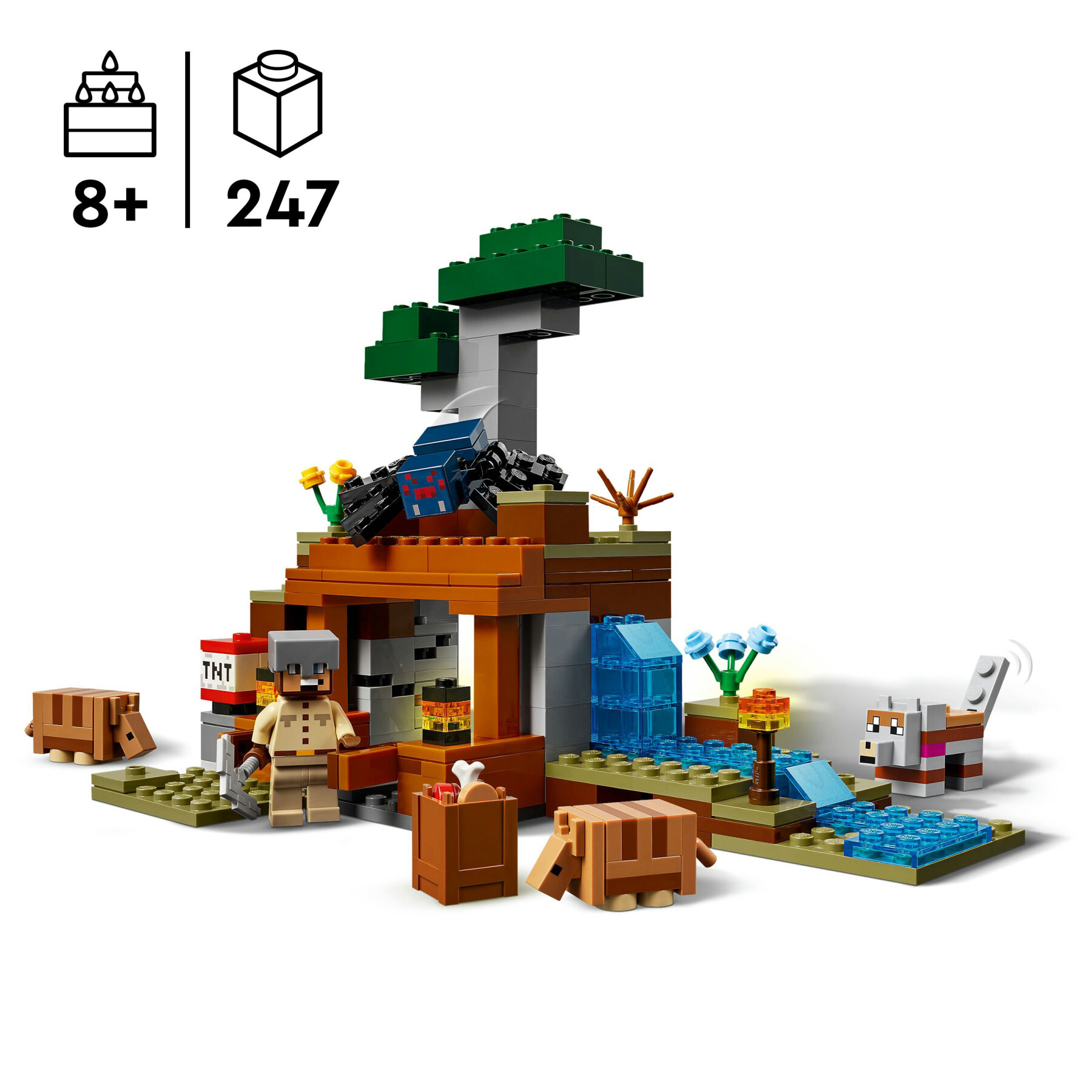 Lego minecraft 21269 spedizione nella miniera dell’armadillo, gioco per bambini 8+ con personaggi, armi giocattolo e funzioni - MINECRAFT