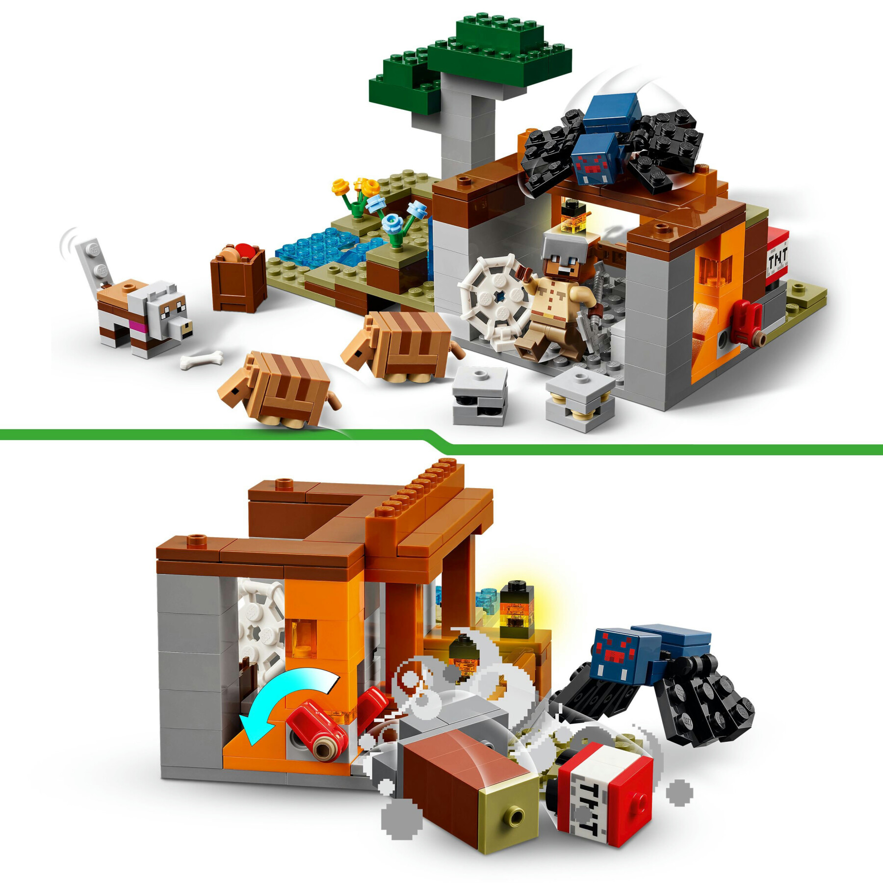 Lego minecraft 21269 spedizione nella miniera dell’armadillo, gioco per bambini 8+ con personaggi, armi giocattolo e funzioni - MINECRAFT