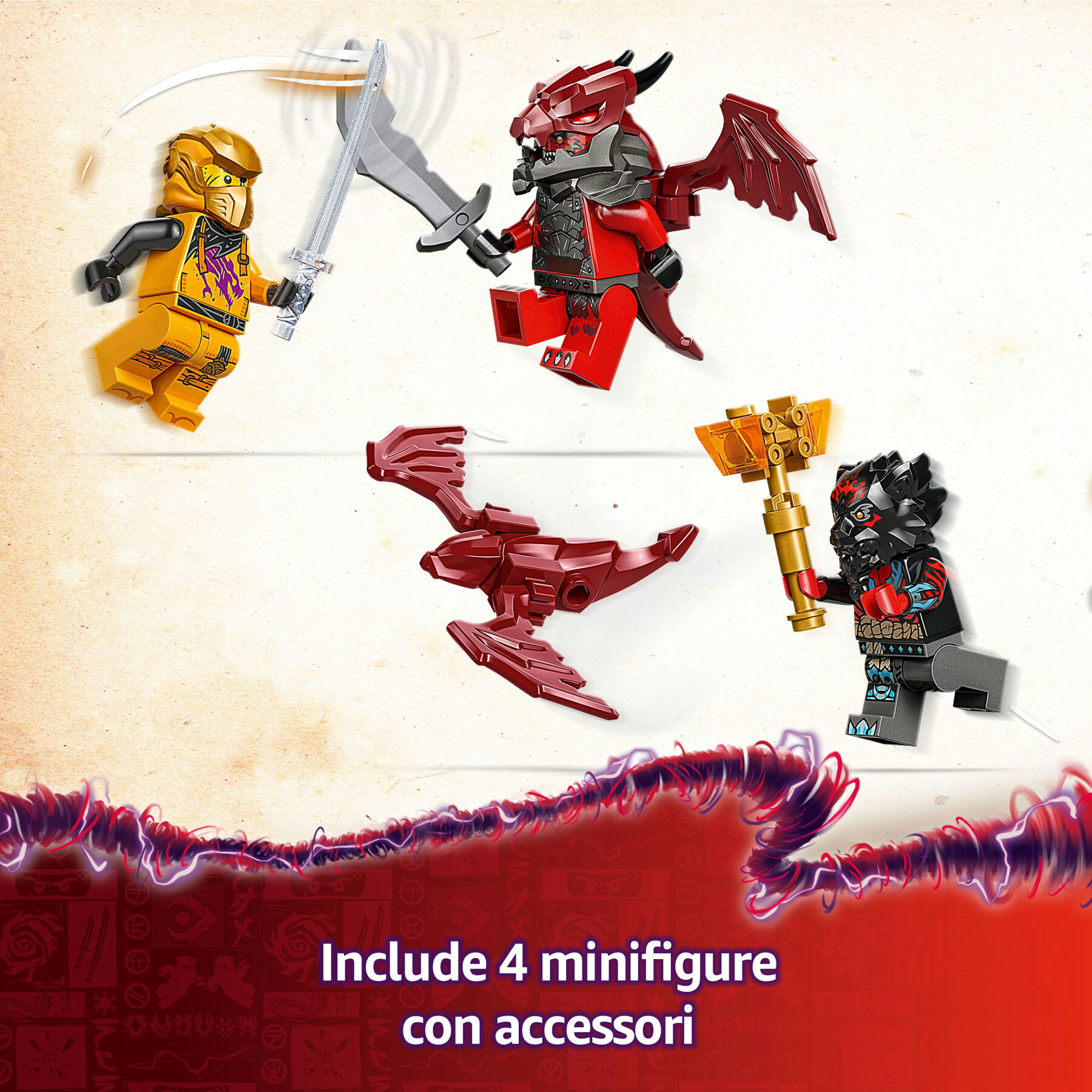 Lego ninjago 71833 jet super storm di ras e arin - aereo giocattolo con drone e capsula di salvataggio, giochi per bambini 8+ - LEGO NINJAGO