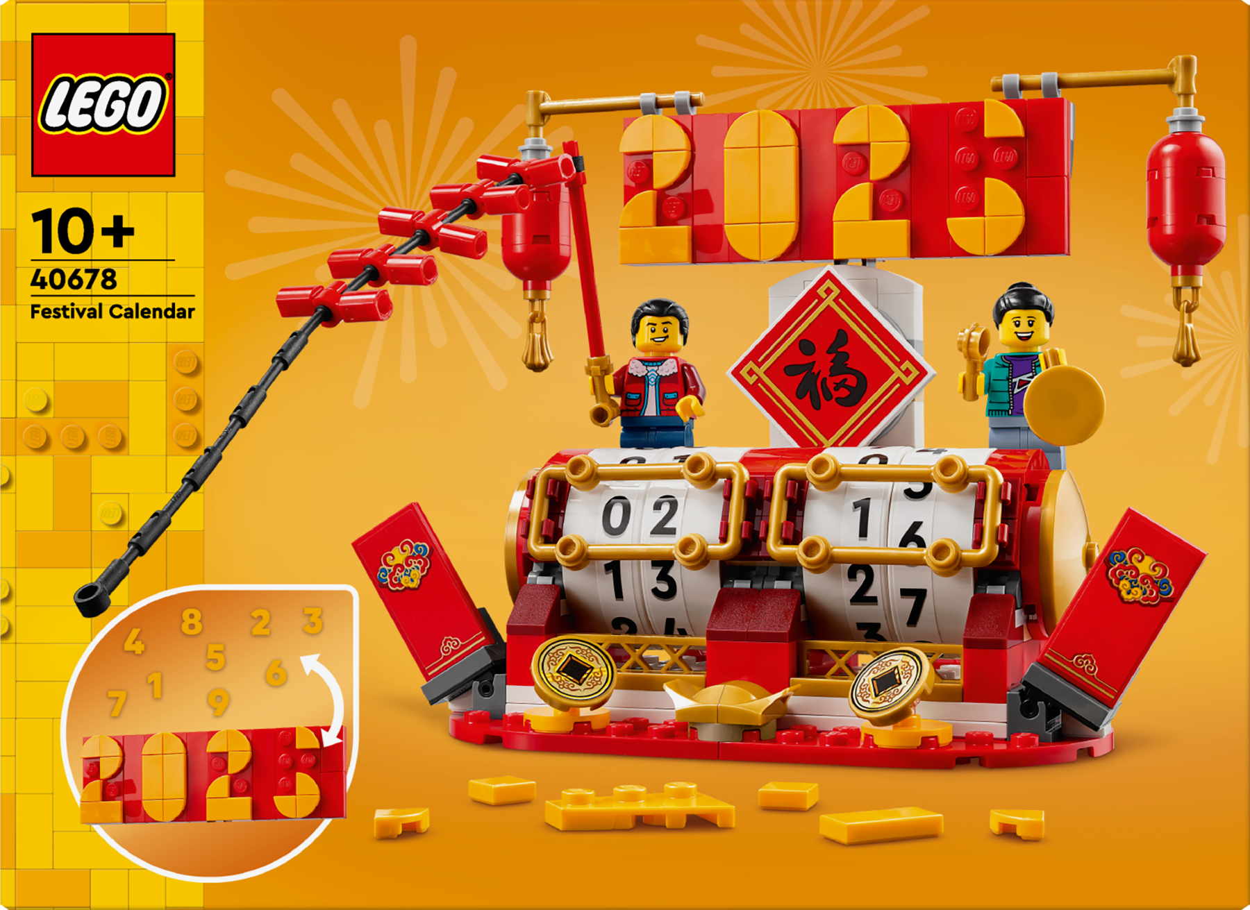 Lego 40678 calendario festivo, giochi creativi per bambini, 2 opzioni di costruzione, regalo per fan delle tradizioni cinesi - Lego