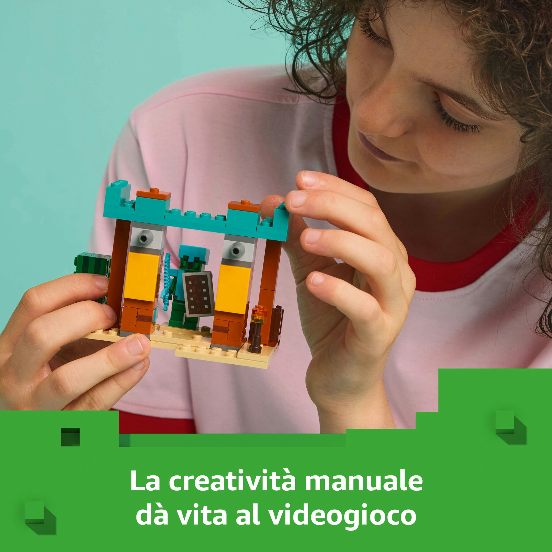 Lego minecraft 21267 pattuglia nel deserto della bestia, gioco di ruolo bambini 7+ con 4 personaggi del videogioco e accessori - MINECRAFT