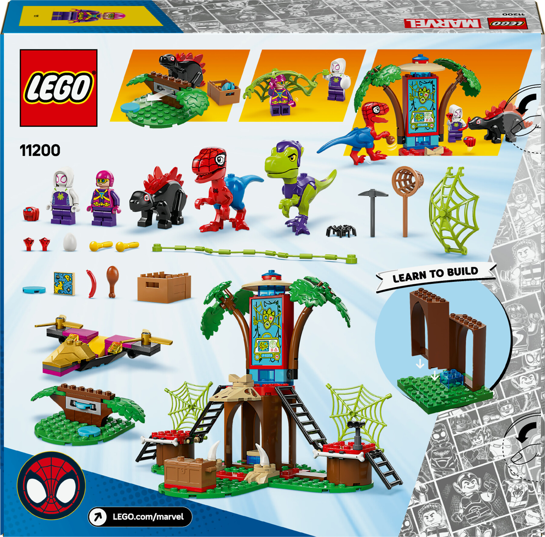 Lego marvel 11200 battaglia con il raptor al quartier generale sull’albero di spider-man e gobby, giochi di ruolo bambini 4+ - LEGO SUPER HEROES