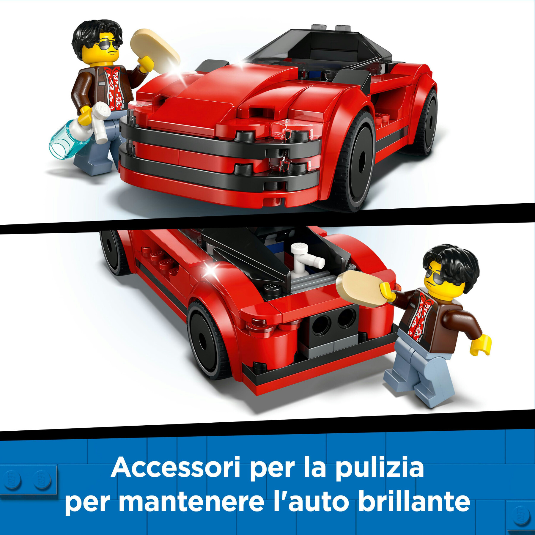 Lego city 60448 auto sportiva rossa - macchina giocattolo, giochi educativi per bambini 5+, regalo con minifigure e accessori - LEGO CITY