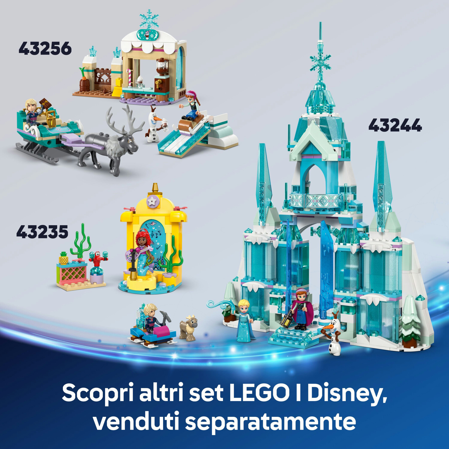 Lego | disney frozen 43265 castello di ghiaccio di arendelle, giocattolo con accessori e 3 personaggi, giochi per bambine 5+ - Frozen