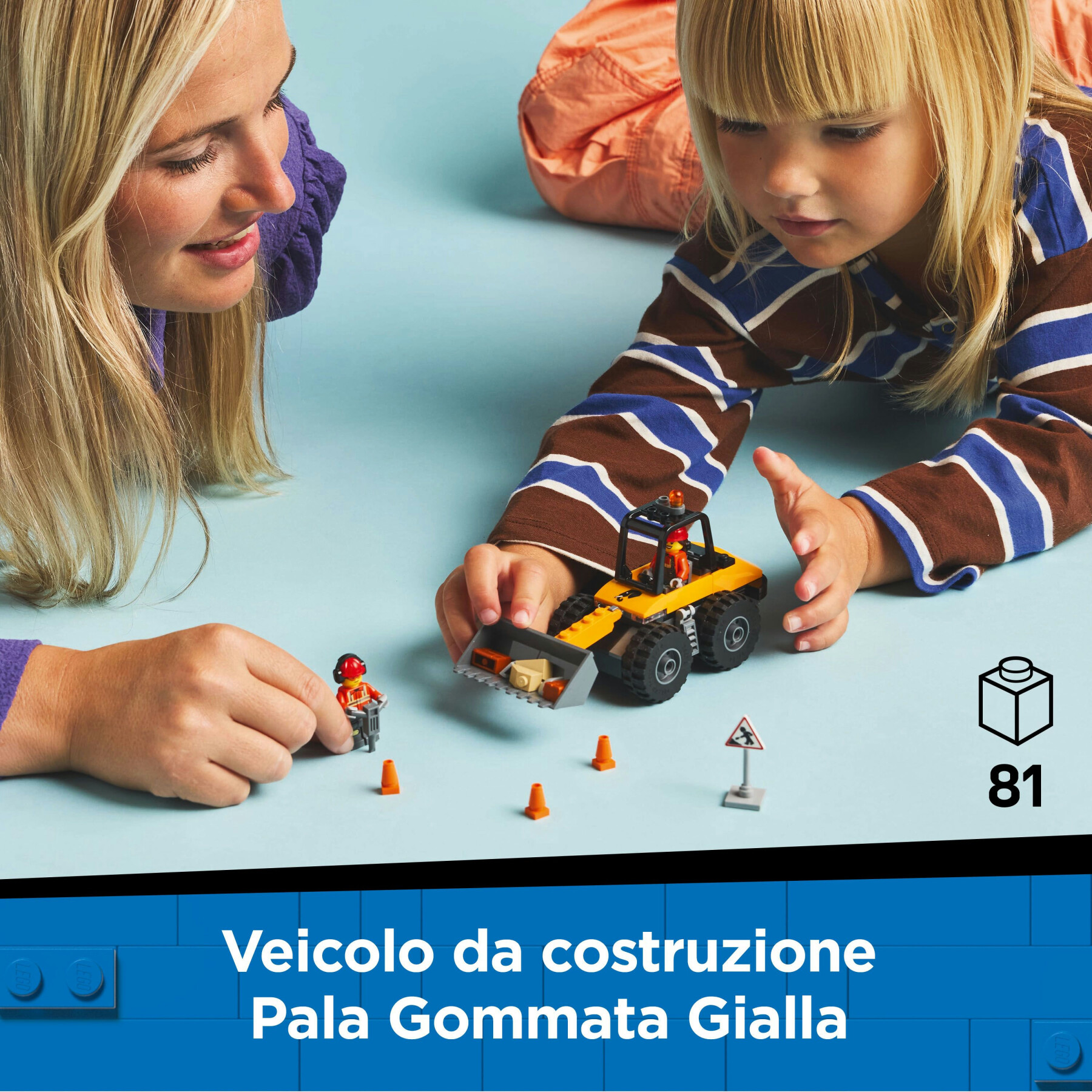 Lego city 60450 pala gommata gialla, escavatore giocattolo da costruire, veicolo da cantiere, giochi educativi per bambini 4+ - LEGO CITY