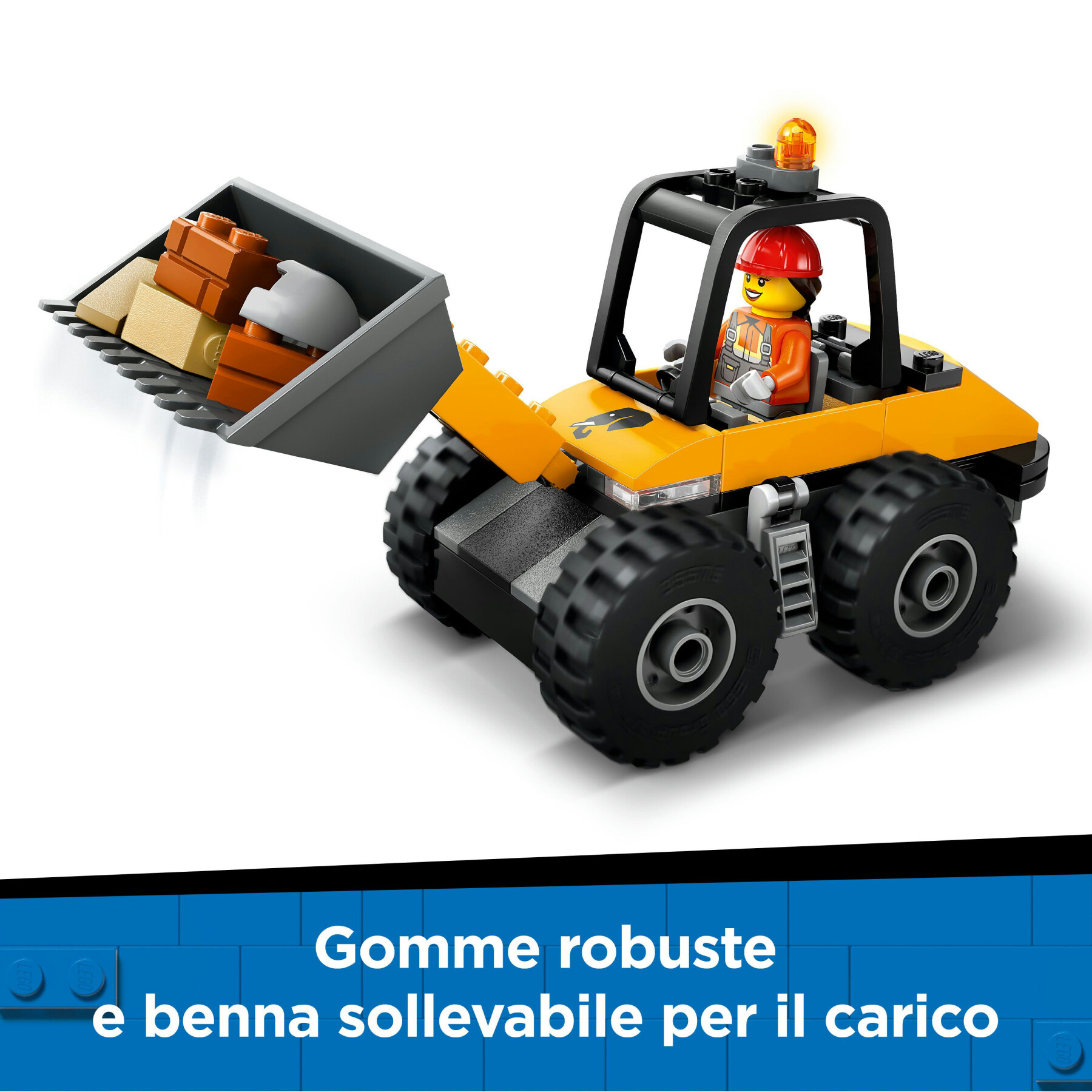 Lego city 60450 pala gommata gialla, escavatore giocattolo da costruire, veicolo da cantiere, giochi educativi per bambini 4+ - LEGO CITY