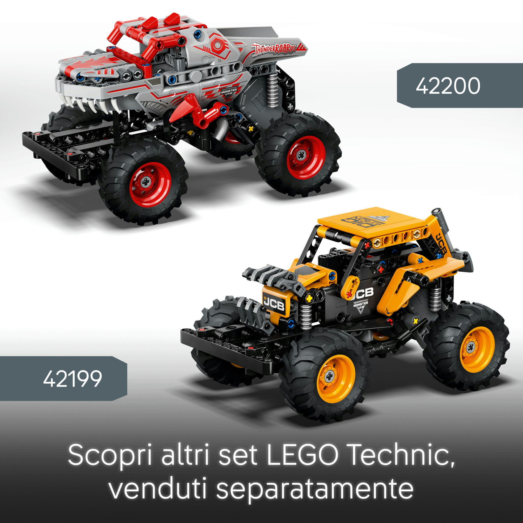 Lego technic 42200 pull-back thunderroarus, monster truck giocattolo da costruire, giochi bambini 7+, regalo fan monster jam - LEGO TECHNIC