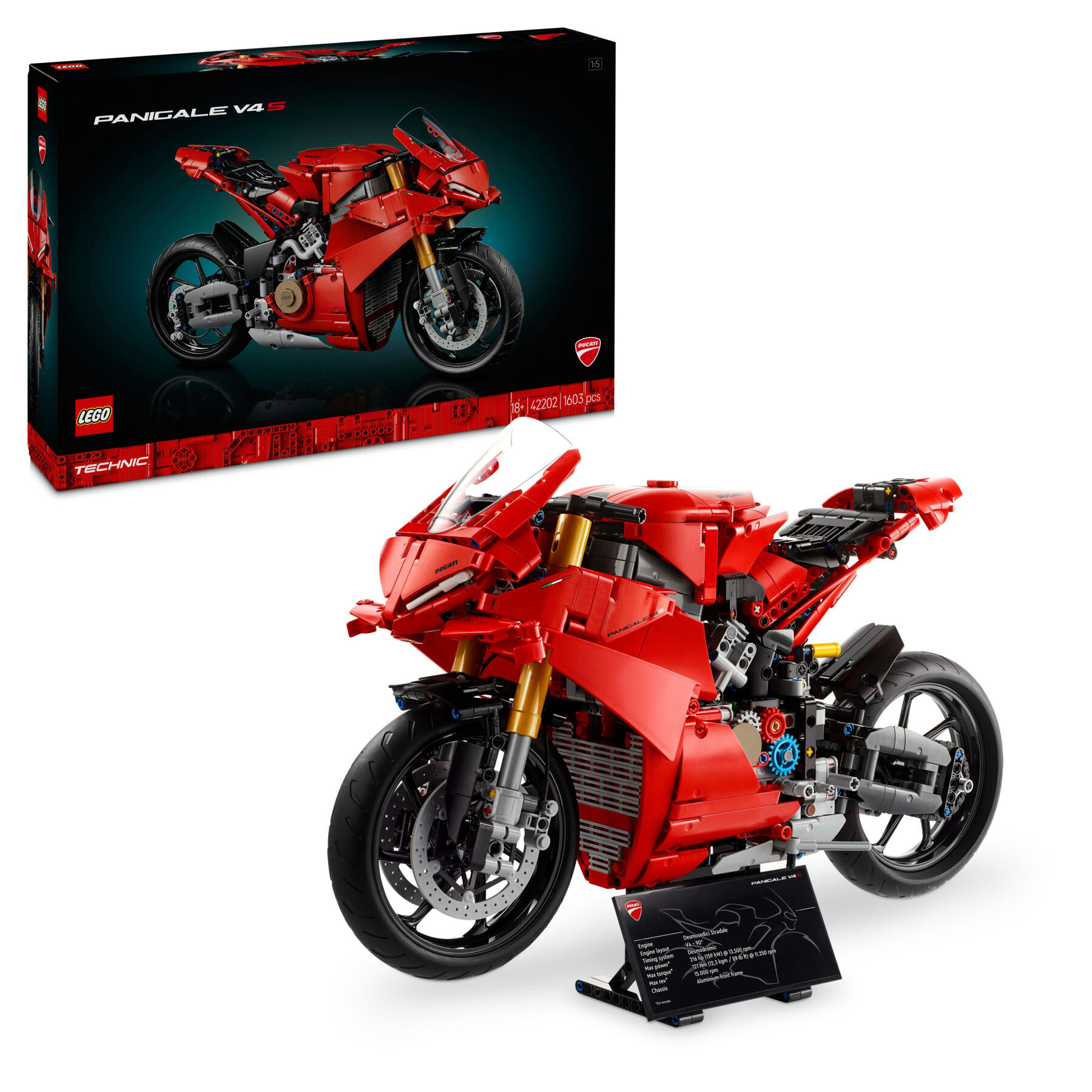 Lego technic 42202 motocicletta ducati panigale v4 s, modello per adulti da collezione, idea regalo uomo o donna fan delle moto - LEGO TECHNIC