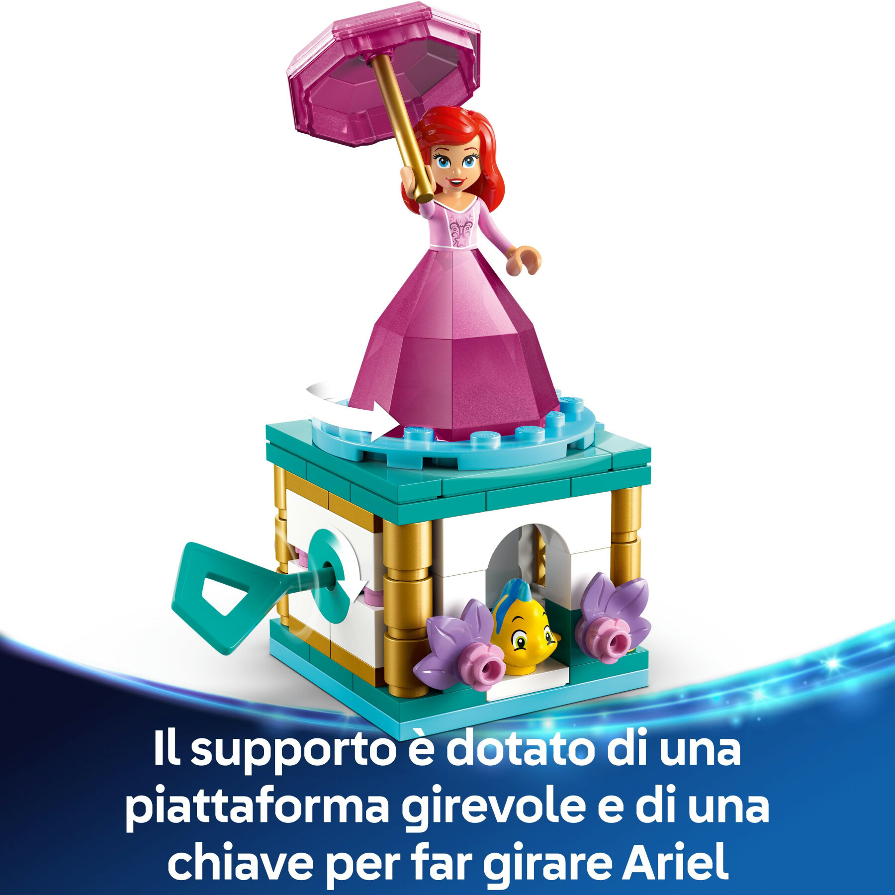 Lego  disney princess 43259 ariel ballerina, giochi da principesse per bambine 5+ con supporto girevole per mini bambolina - LEGO DISNEY PRINCESS