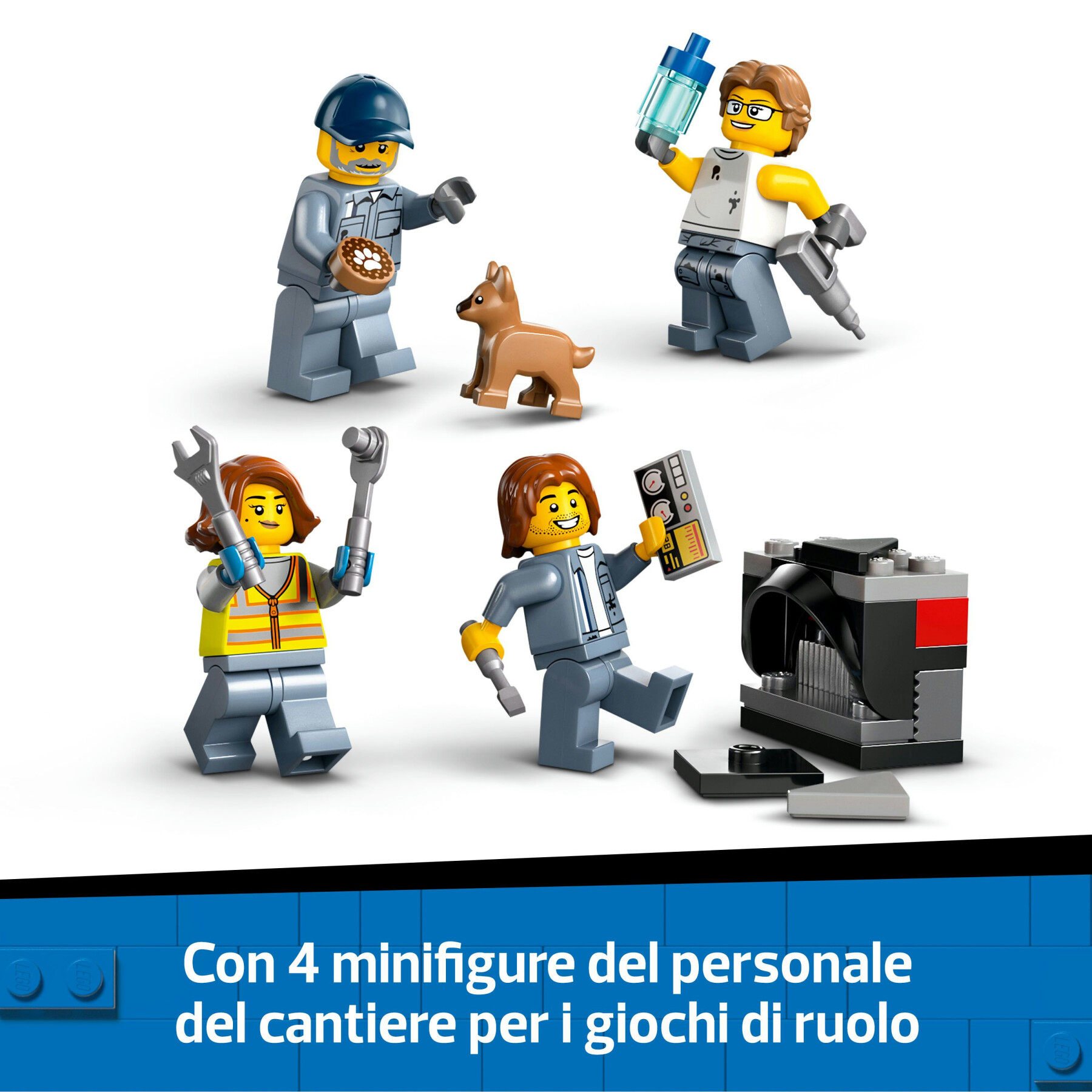 Lego city 60472 sfasciacarrozze con auto, giocattolo con 2 macchine, ricambi, gru, crusher e 4 minifigure, giochi bambini 8+ - LEGO CITY