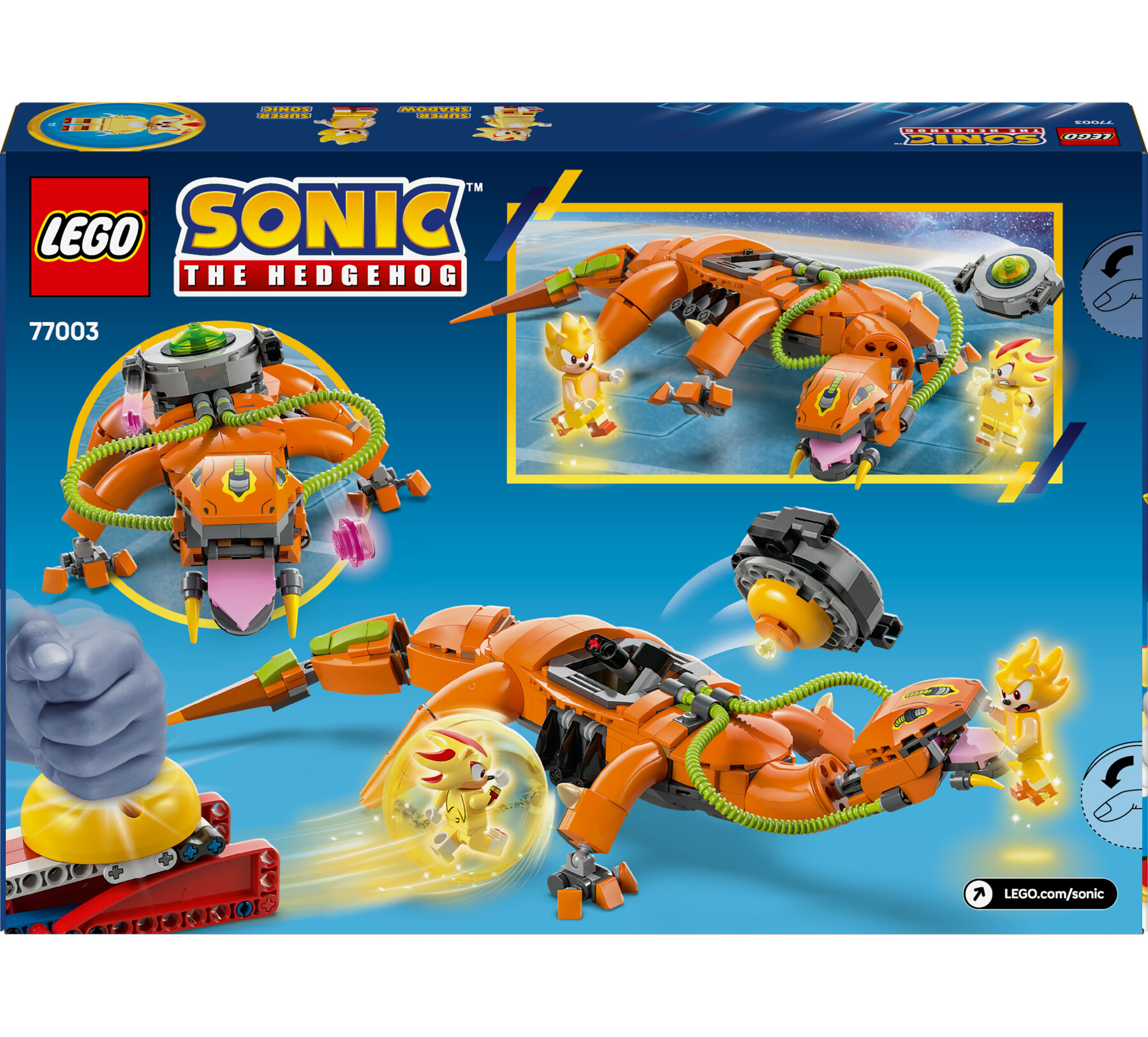 Lego sonic 77003 super shadow vs. biolizard, giochi d'azione per bambini 9+, personaggi e robot giocattolo, regalo per gamer - Lego