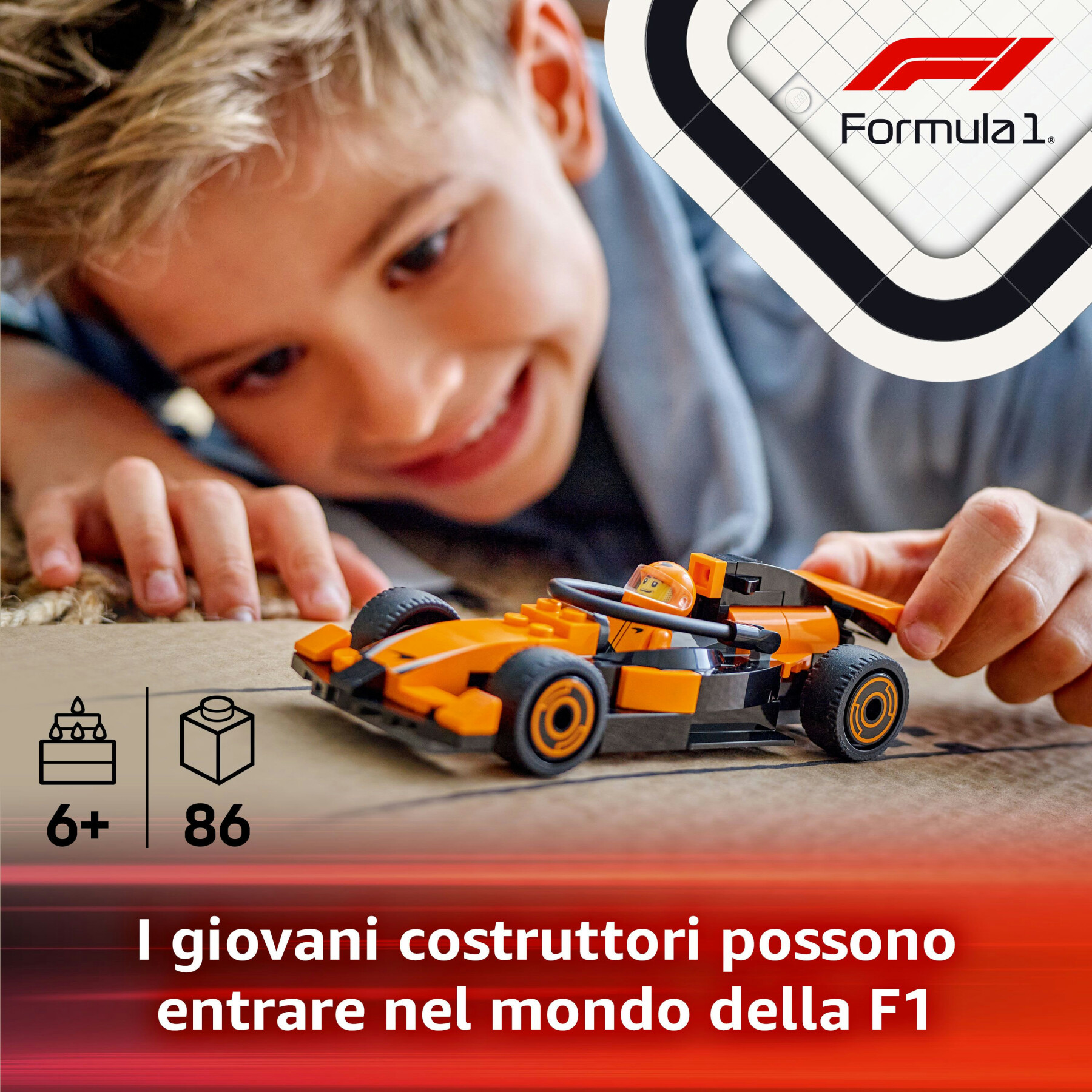 Lego city 60442 pilota e monoposto mclaren f1, modello di macchina giocattolo da formula 1, regalo bambini 6+ fan delle auto - LEGO CITY