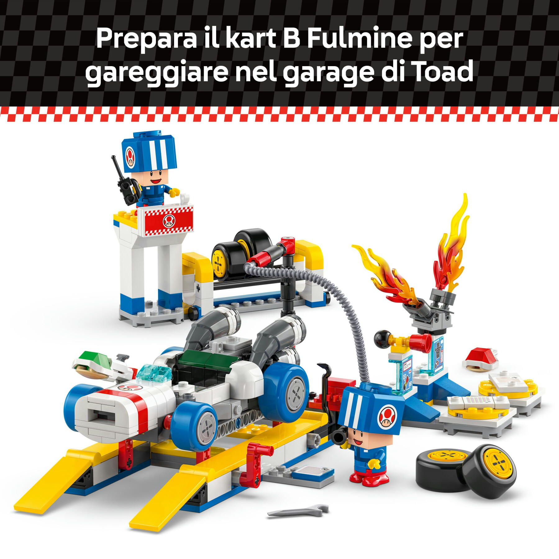 Lego super mario 72035 mario kart : officina di toad, garage giocattolo con macchina e 2 personaggi, giochi per bambini 8+ - LEGO® Super Mario™