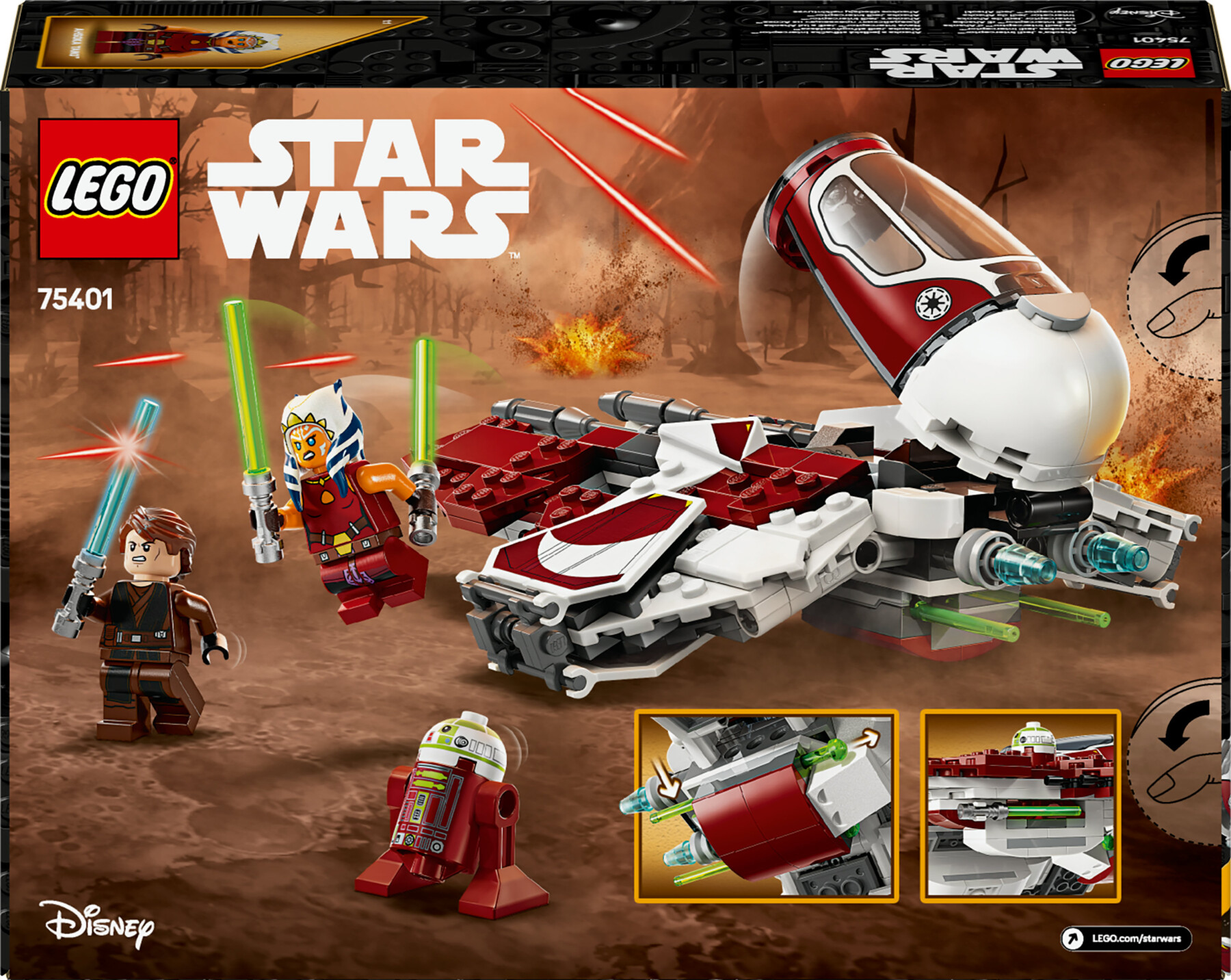 Lego star wars 75401 jedi interceptor di ahsoka con minifigure di anakin skywalker e droide, starfighter giocattolo bambini 8+ - LEGO® Star Wars™, Star Wars
