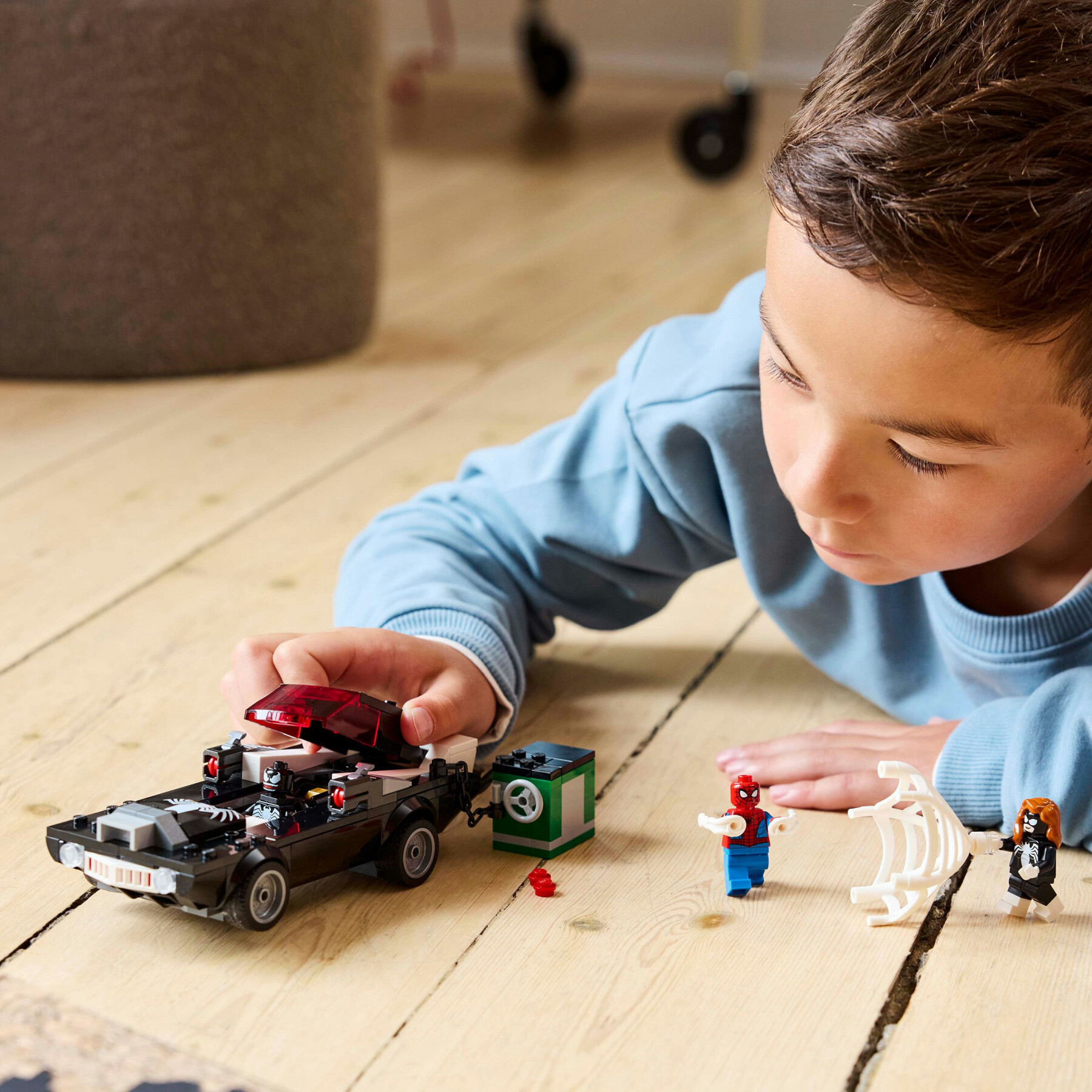 Lego marvel 76309 spider-man contro muscle car di venom, macchina giocattolo da costruire con 3 minifigure, gicohi bambini 7+ - LEGO SUPER HEROES