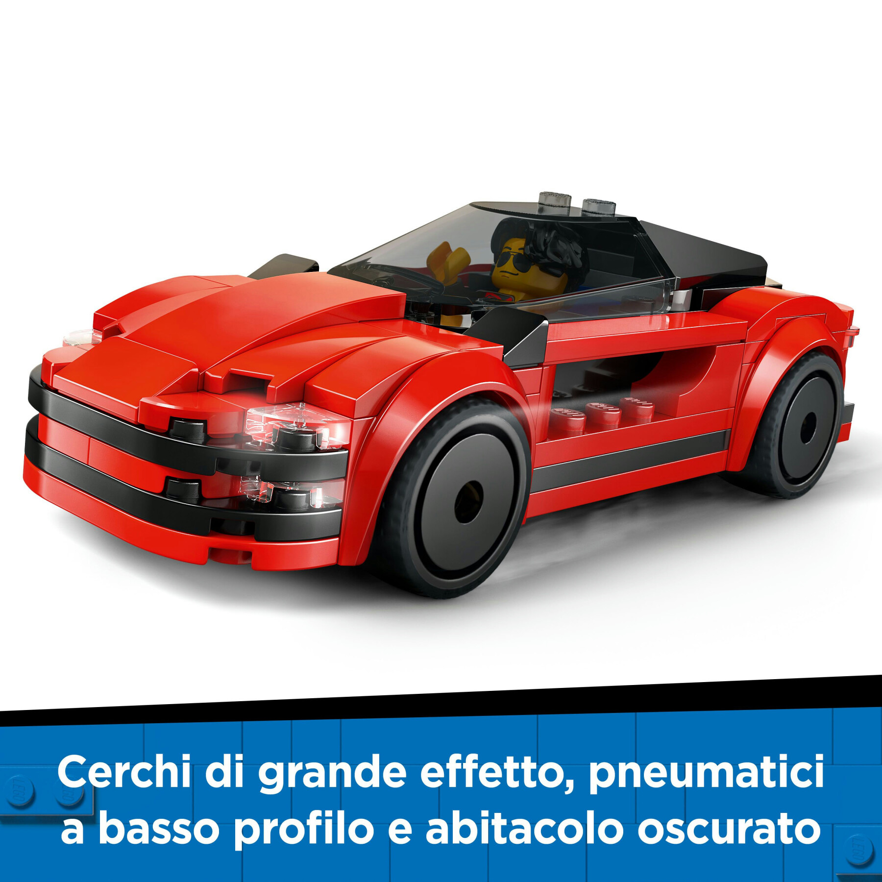 Lego city 60448 auto sportiva rossa - macchina giocattolo, giochi educativi per bambini 5+, regalo con minifigure e accessori - LEGO CITY