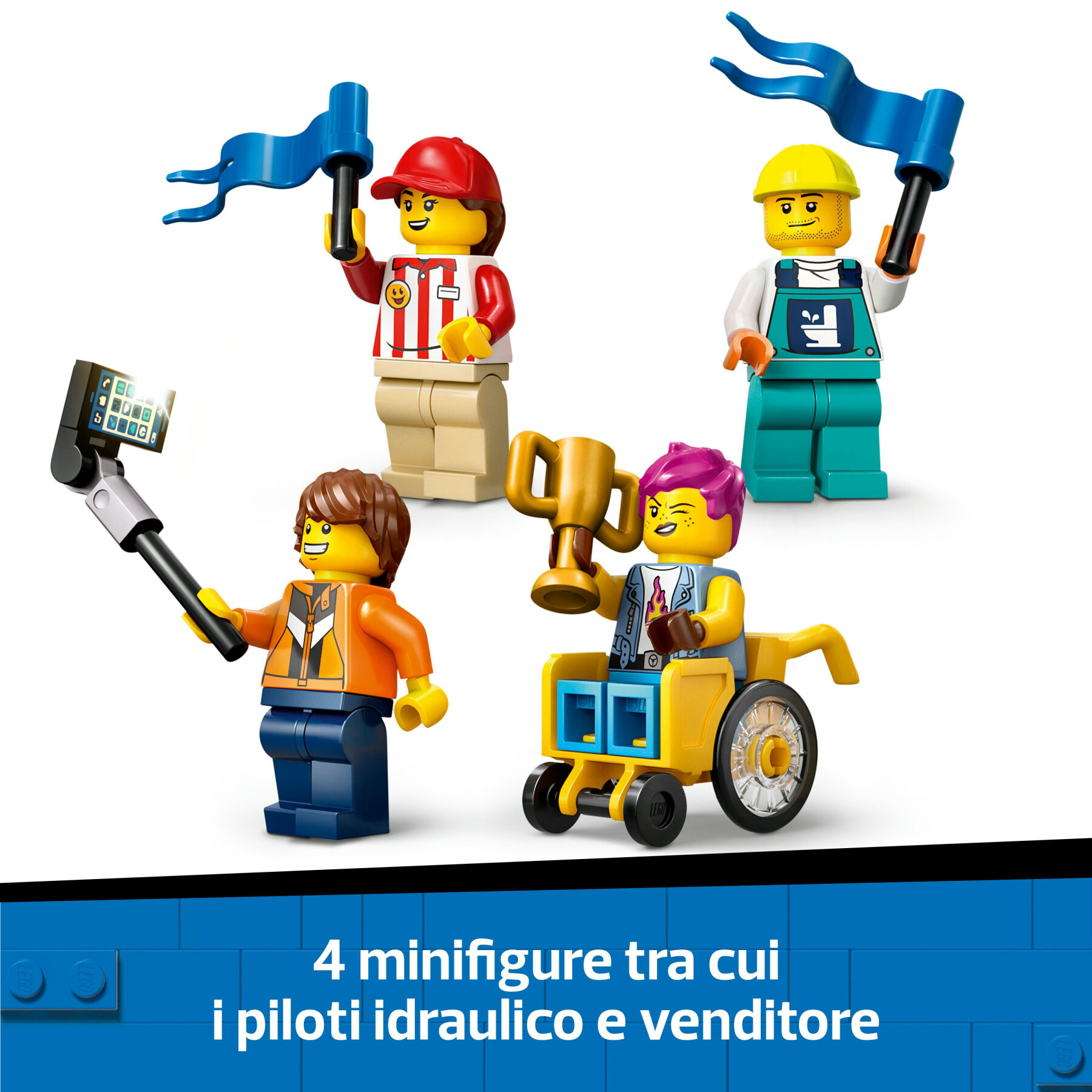 Lego city 60460 nessun limite: gara sulla pista a rampe, giocattolo con 2 modelli di auto e 4 minifigure, giochi bambini 6+ - LEGO CITY