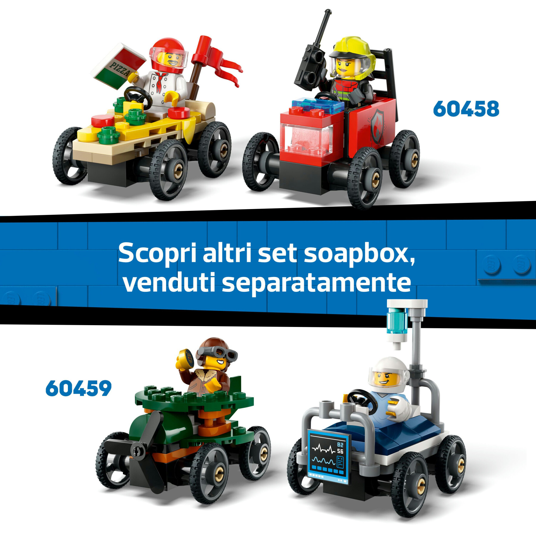 Lego city 60460 nessun limite: gara sulla pista a rampe, giocattolo con 2 modelli di auto e 4 minifigure, giochi bambini 6+ - LEGO CITY