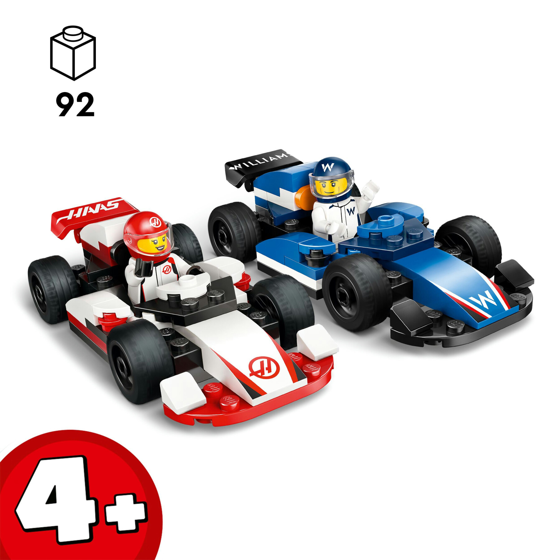 Lego city 60464 williams racing e haas f1, 2 modelli di auto con 2 minifigure, regalo bambini4+ fan delle macchine giocattolo - LEGO CITY