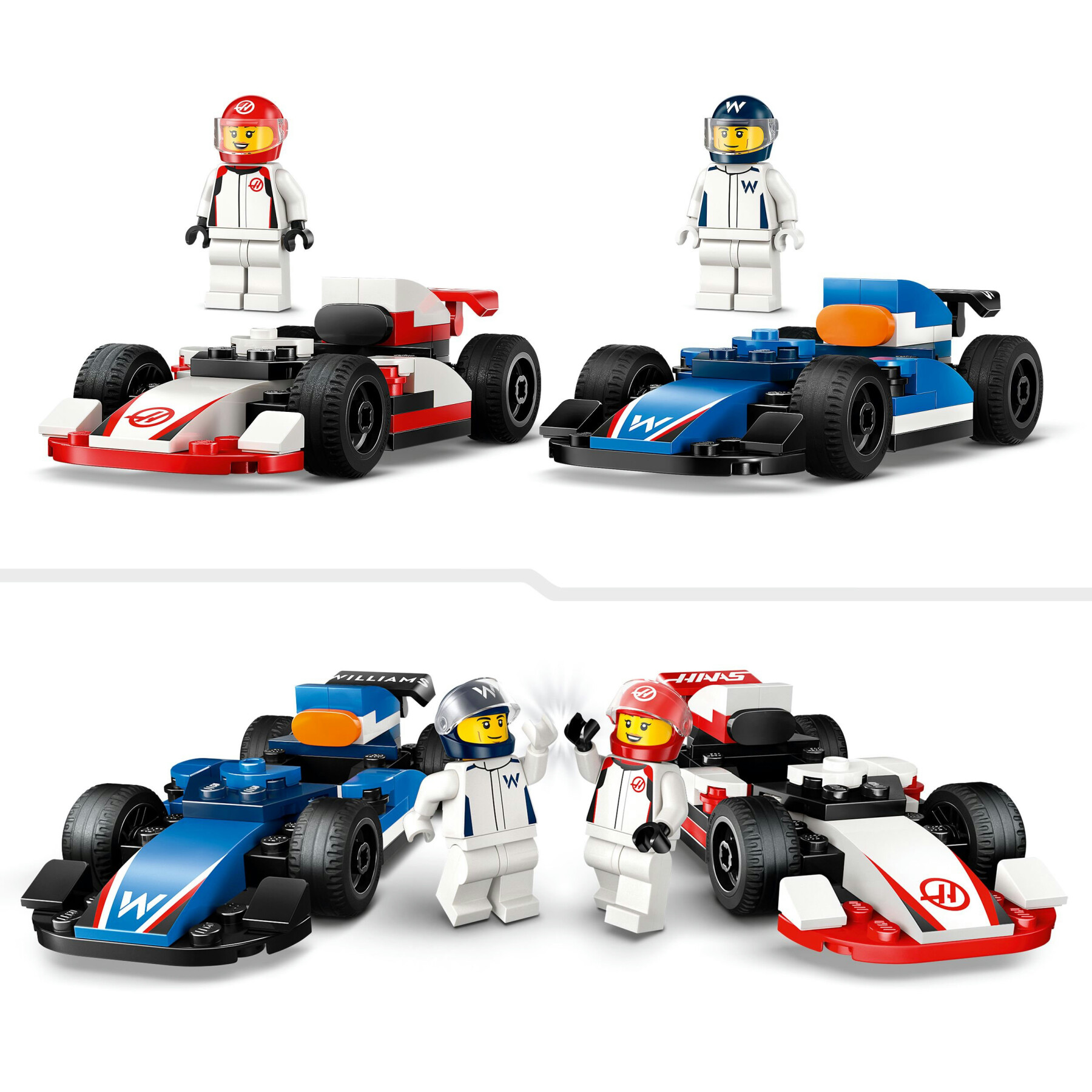 Lego city 60464 williams racing e haas f1, 2 modelli di auto con 2 minifigure, regalo bambini4+ fan delle macchine giocattolo - LEGO CITY