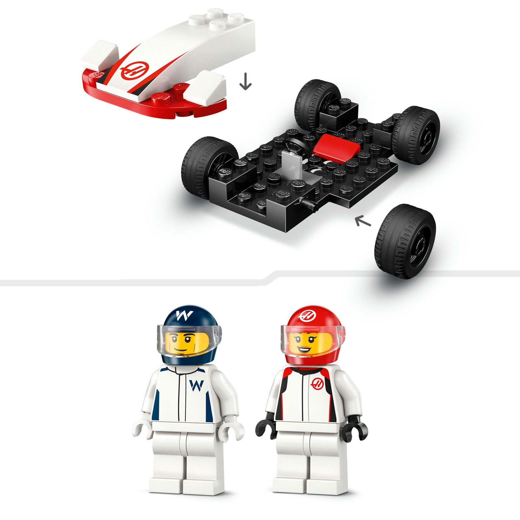 Lego city 60464 williams racing e haas f1, 2 modelli di auto con 2 minifigure, regalo bambini4+ fan delle macchine giocattolo - LEGO CITY