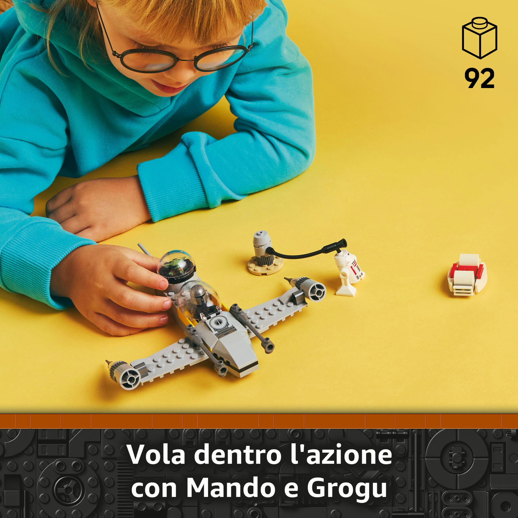 Lego star wars 75410 n-1 starfighter di mando e grogu con 3 personaggi, astronave giocattolo da costruire per bambini 4+ - LEGO® Star Wars™, Star Wars