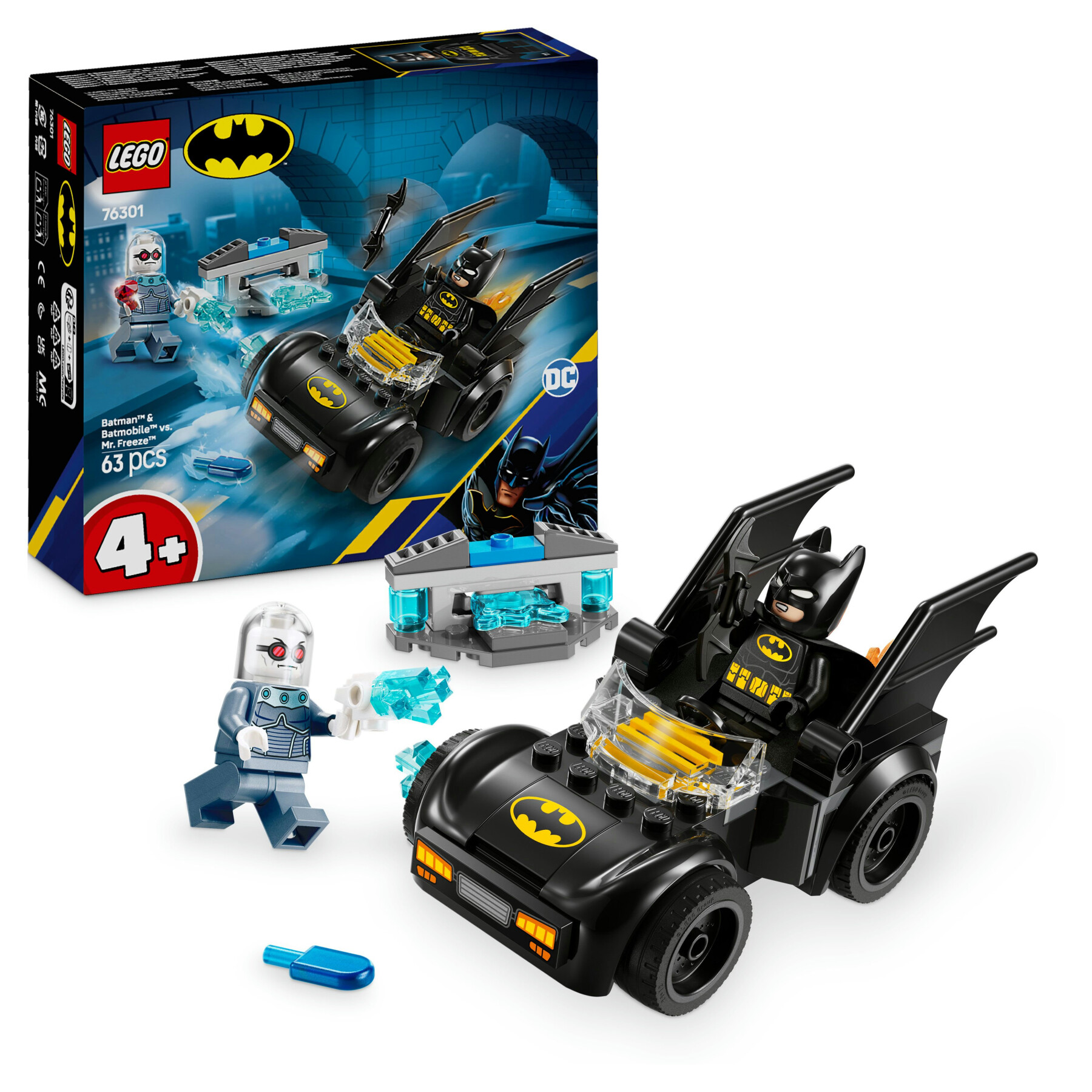 Lego dc 76301 batman e batmobile contro mr. freeze, macchina giocattolo del supereroe con 2 minifigure, giochi per bambini 4+ - LEGO SUPER HEROES