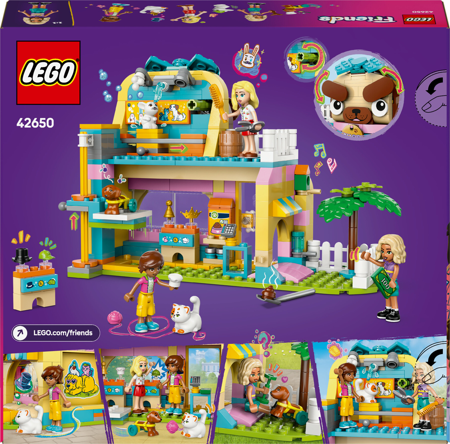 Lego friends 42650 pet shop, giochi per abilità sociali e cura animali per bambine 6+ con coniglio, cane e gatto giocattolo - LEGO FRIENDS