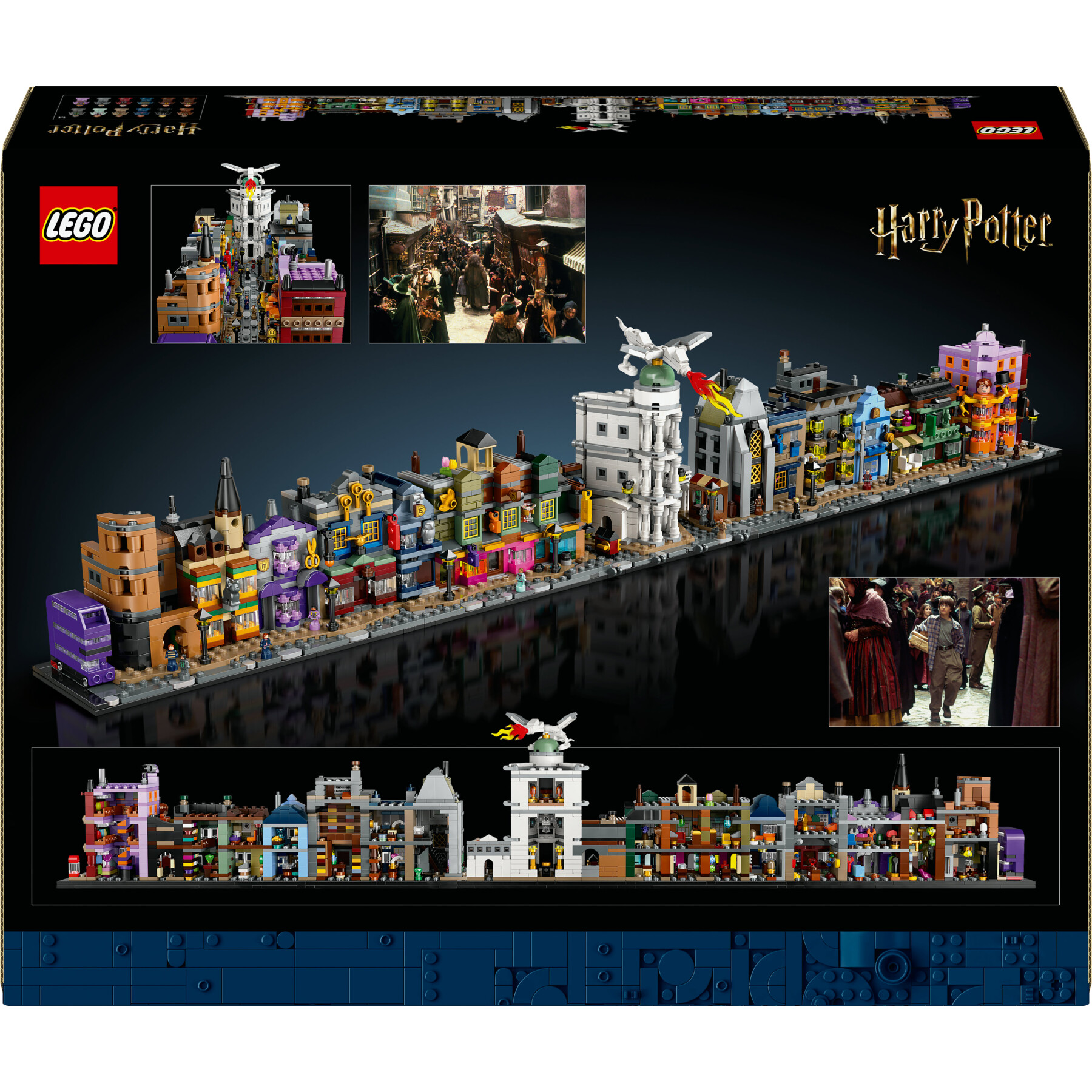 Lego harry potter 76444 negozi di magia di diagon alley, kit modellismo per adulti in microscala con edifici e 12 personaggi - LEGO® Harry Potter™