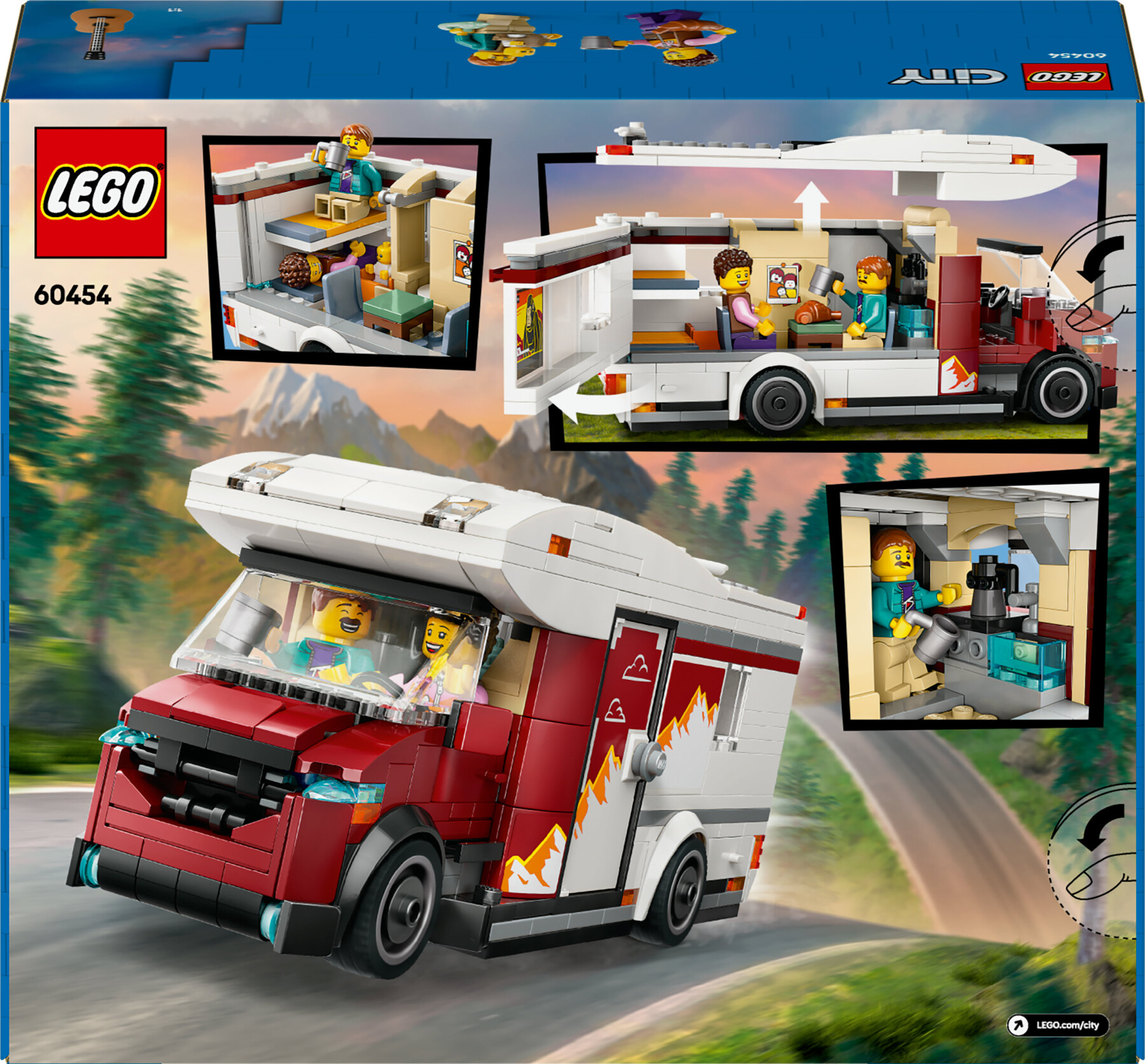 Lego city 60454 camper van delle vacanze d’avventura, veicolo giocattolo con 3 minifigure e accessori, giochi per bambini 6+ - LEGO CITY