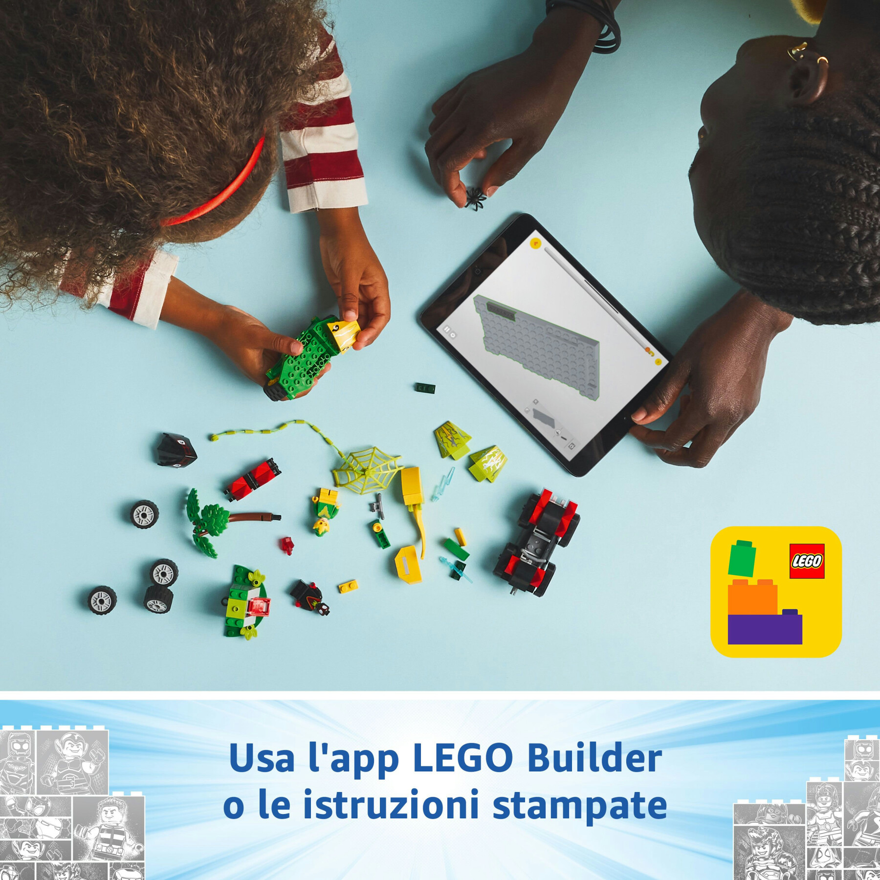 Lego spidey e i suoi fantastici amici 11198 inseguimento sui dino-veicoli di spin ed electro, giochi educativi per bambini 4+ - LEGO SUPER HEROES