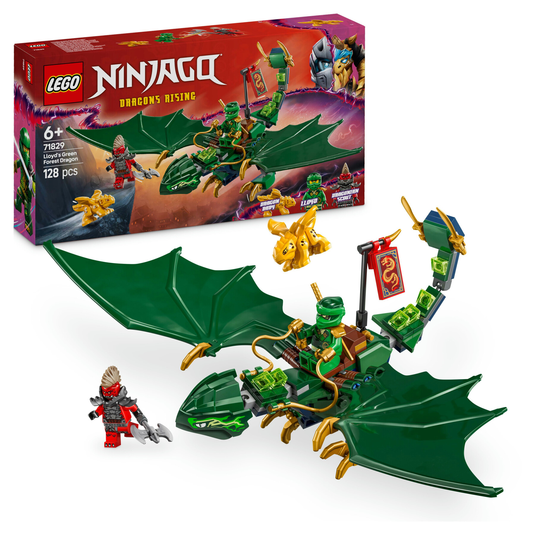 Lego ninjago drago della foresta verde di lloyd - giocattolo snodabile da costruire con 2 minifigure e armi, giochi bambini 6+ - LEGO NINJAGO