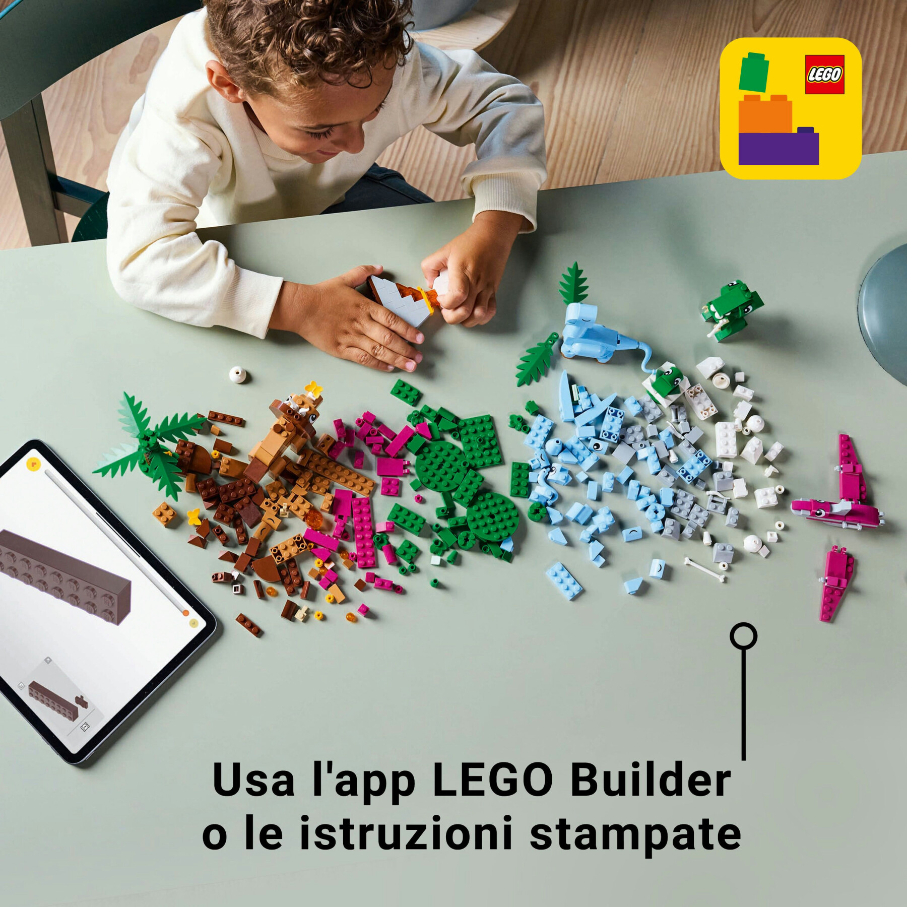 Lego classic 11041 dinosauri creativi, giochi bambini 5+, colorati animali giocattolo da costruire come t. rex e triceratopo - LEGO CLASSIC