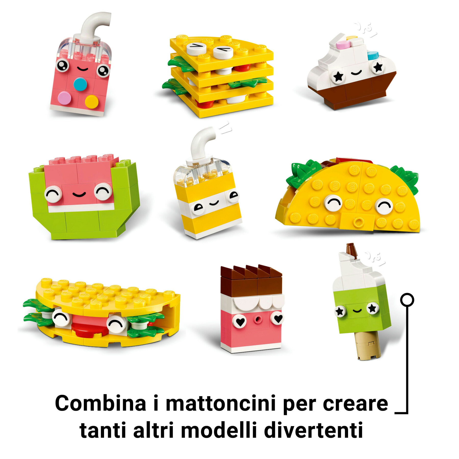 Lego classic 11039 alimenti creativi, set di giochi di fantasia per bambini 4+ con cibo giocattolo da costruire, idea regalo - LEGO CLASSIC