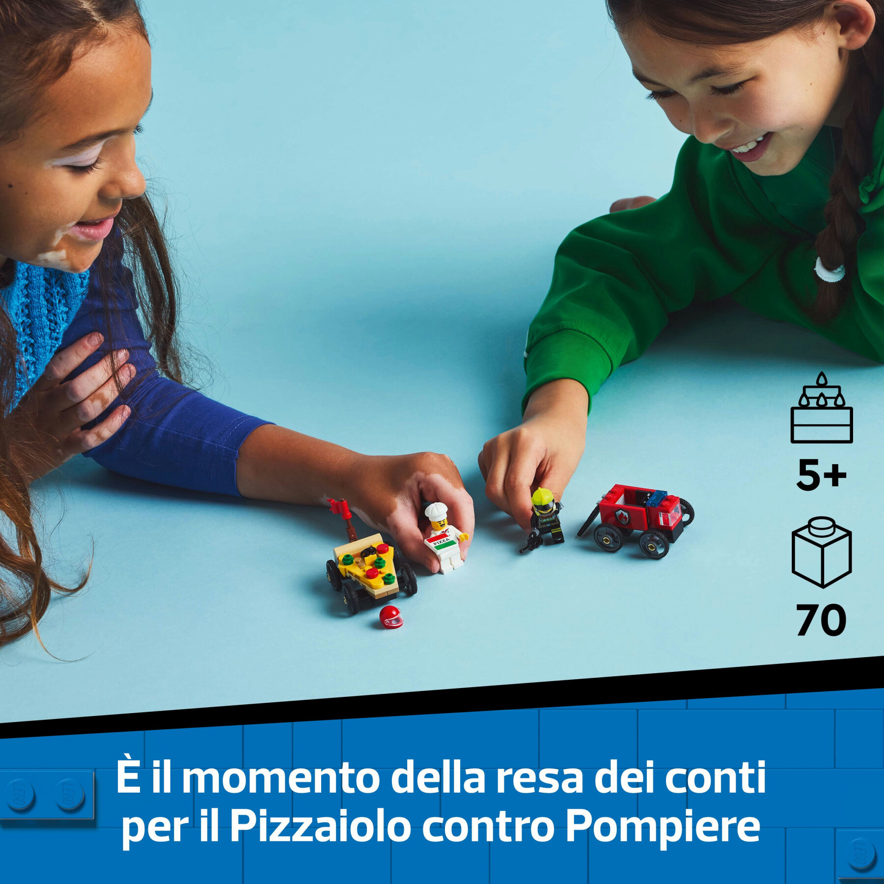 Lego city 60458 pack veicoli da corsa: pizzaiolo contro pompiere, macchine giocattolo con 2 minifigure, giochi per bambini 5+ - LEGO CITY