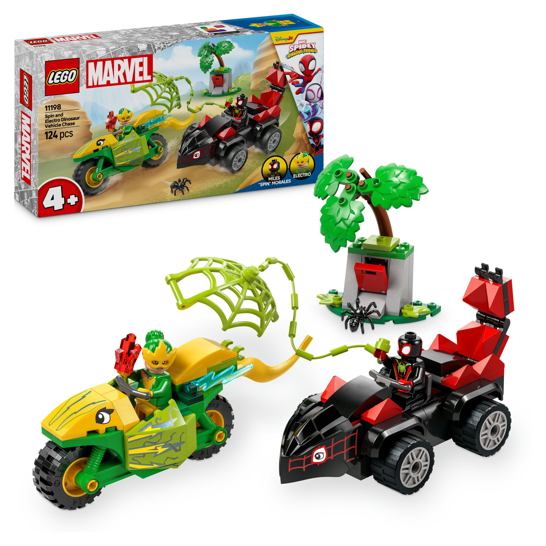 Lego spidey e i suoi fantastici amici 11198 inseguimento sui dino-veicoli di spin ed electro, giochi educativi per bambini 4+ - LEGO SUPER HEROES