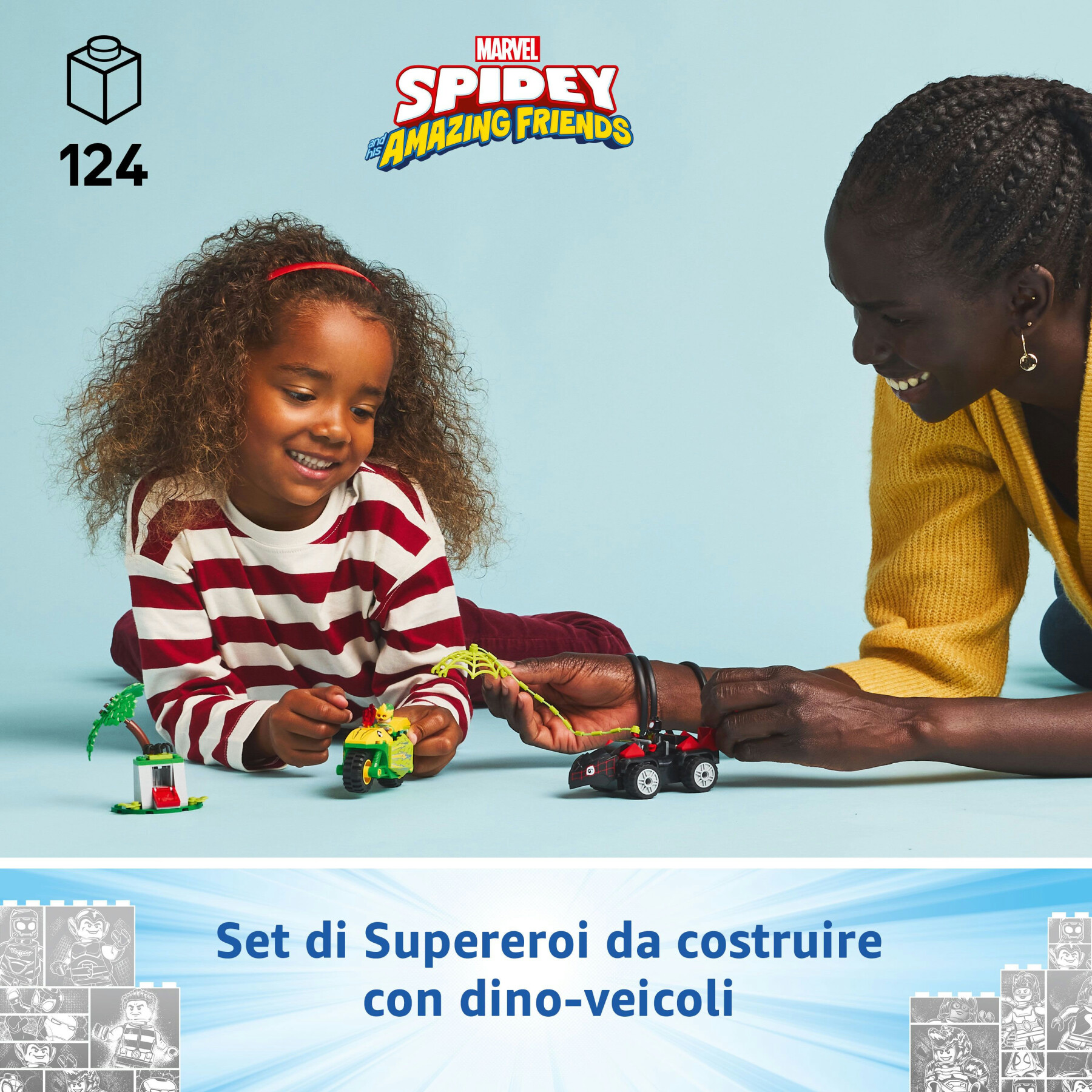 Lego spidey e i suoi fantastici amici 11198 inseguimento sui dino-veicoli di spin ed electro, giochi educativi per bambini 4+ - LEGO SUPER HEROES