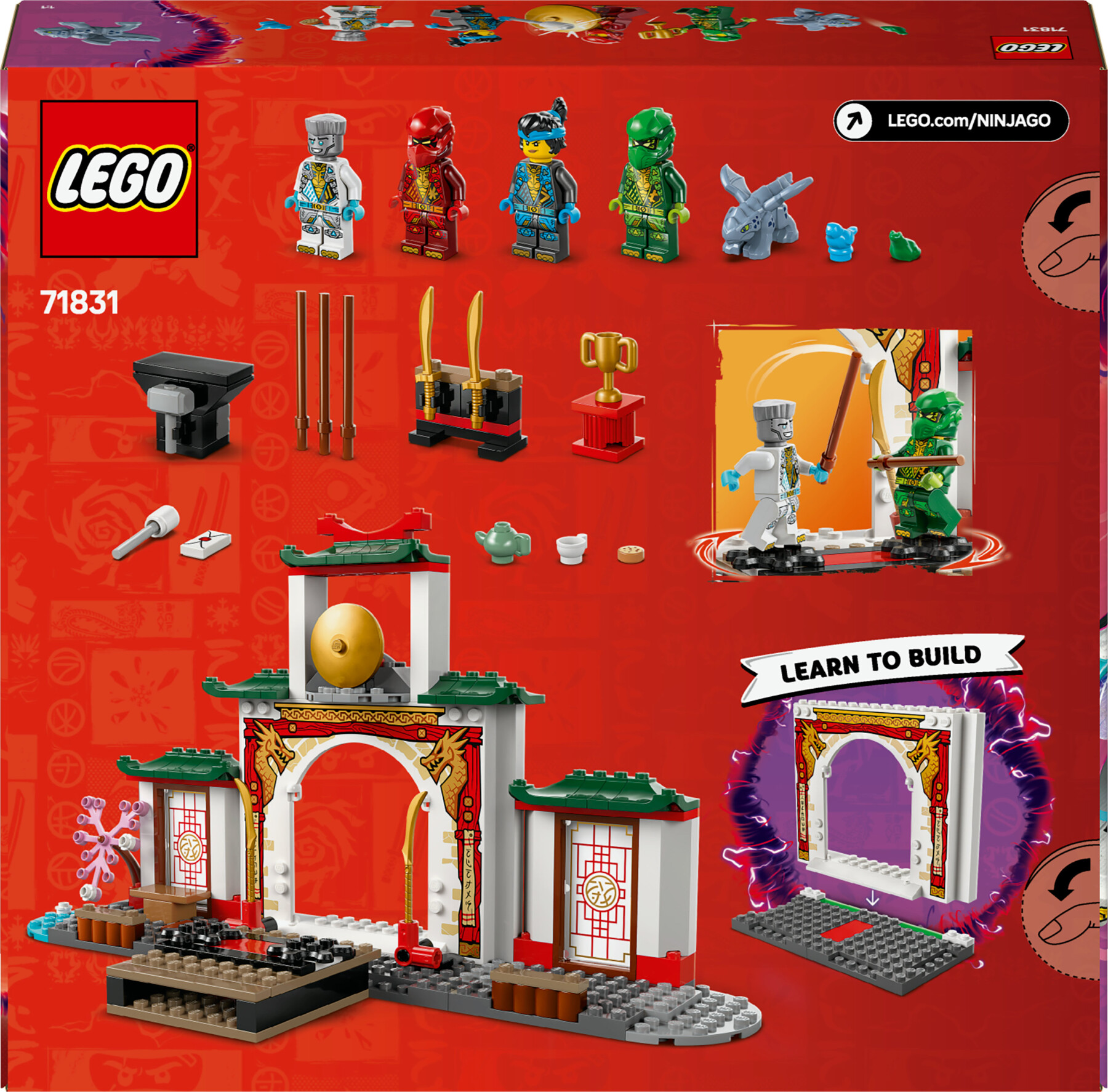 Lego ninjago 71831 tempio dello spinjitzu ninja - set giocattolo con 4 minifigure, drago, armi e accessori, giochi bambini 4+ - LEGO NINJAGO