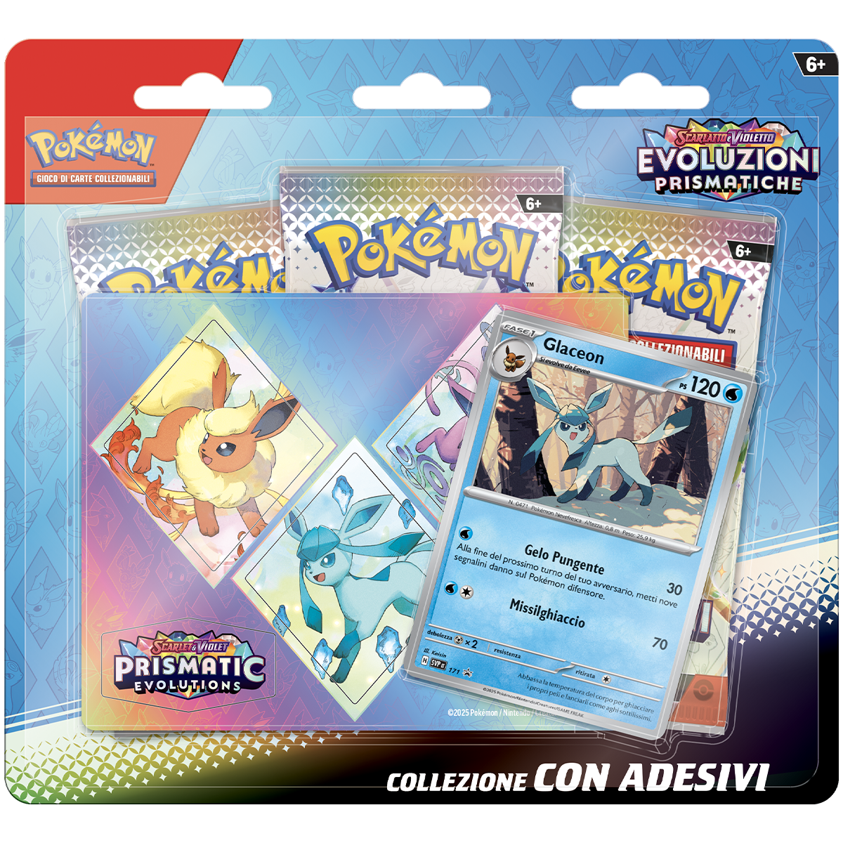 Collezione assortita con adesivi dell’espansione  scarlatto e violetto - evoluzioni prismatiche - POKEMON